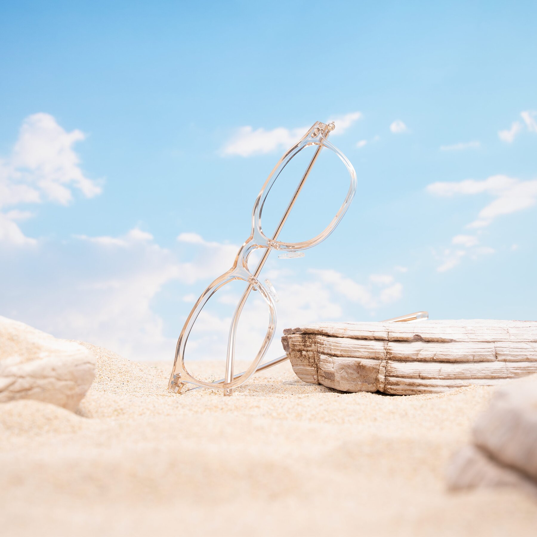 Lifestyle photography #1 of Bicknell in Light Orange with Clear Eyeglass Lenses