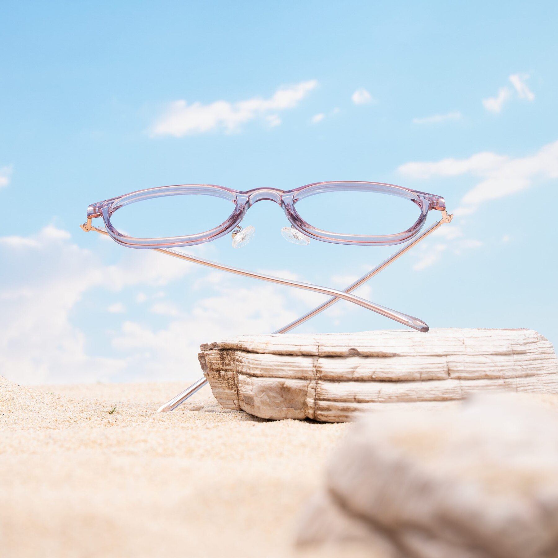 Lifestyle photography #1 of Bicknell in Light Wine with Clear Eyeglass Lenses