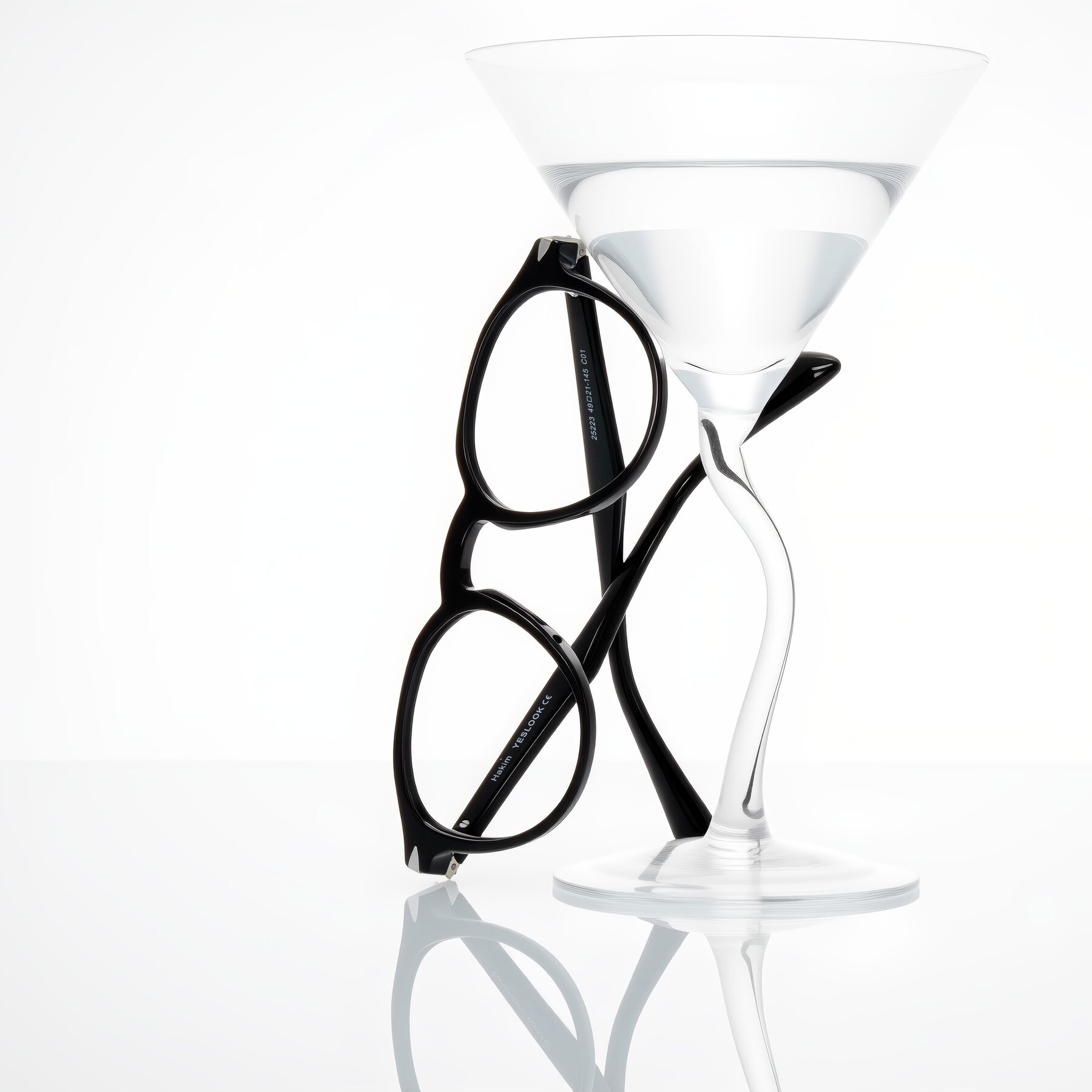 Lifestyle photography #2 of Hakim in Black with Clear Eyeglass Lenses