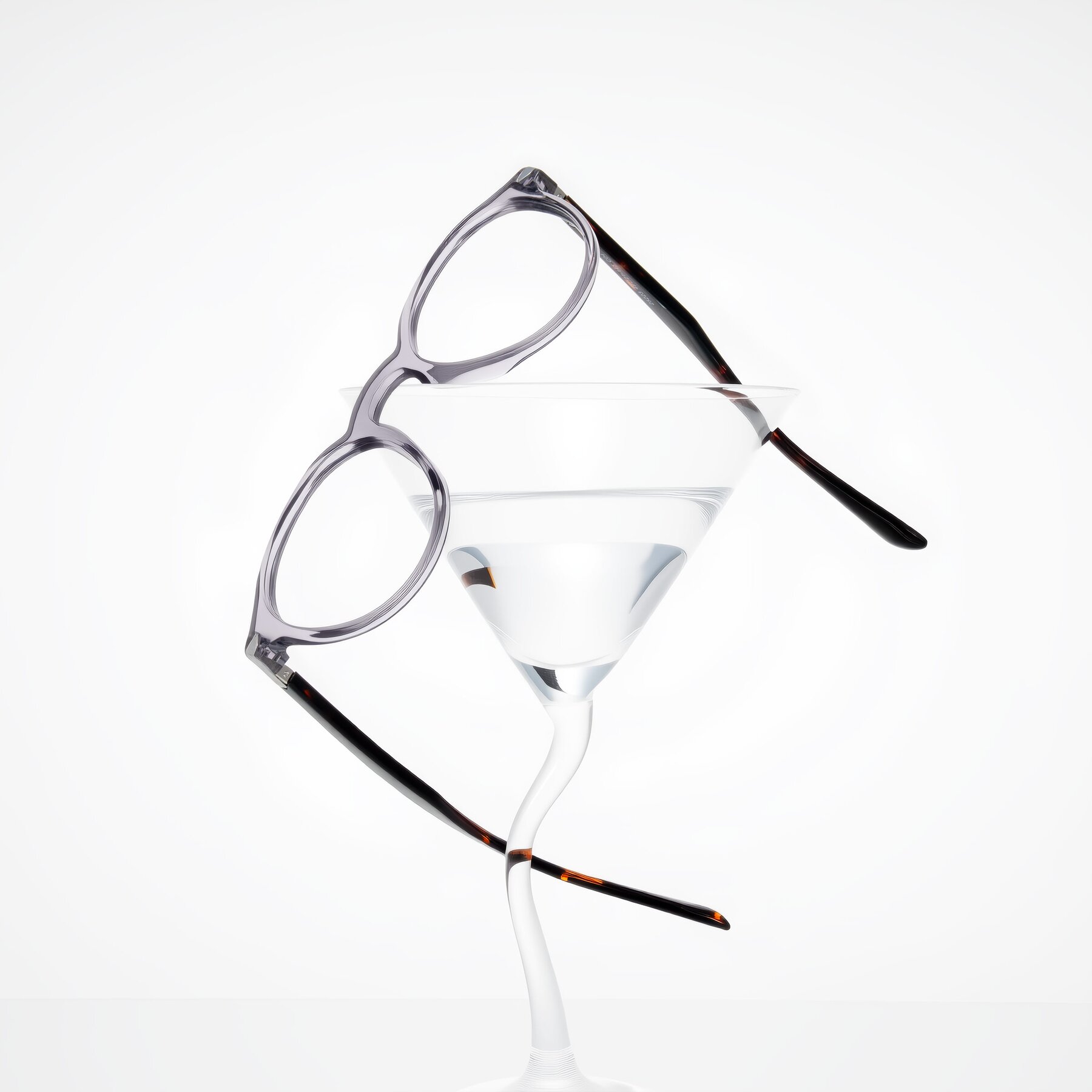 Lifestyle photography #1 of Hakim in Crystal Gray Blue/Tortoise with Clear Eyeglass Lenses