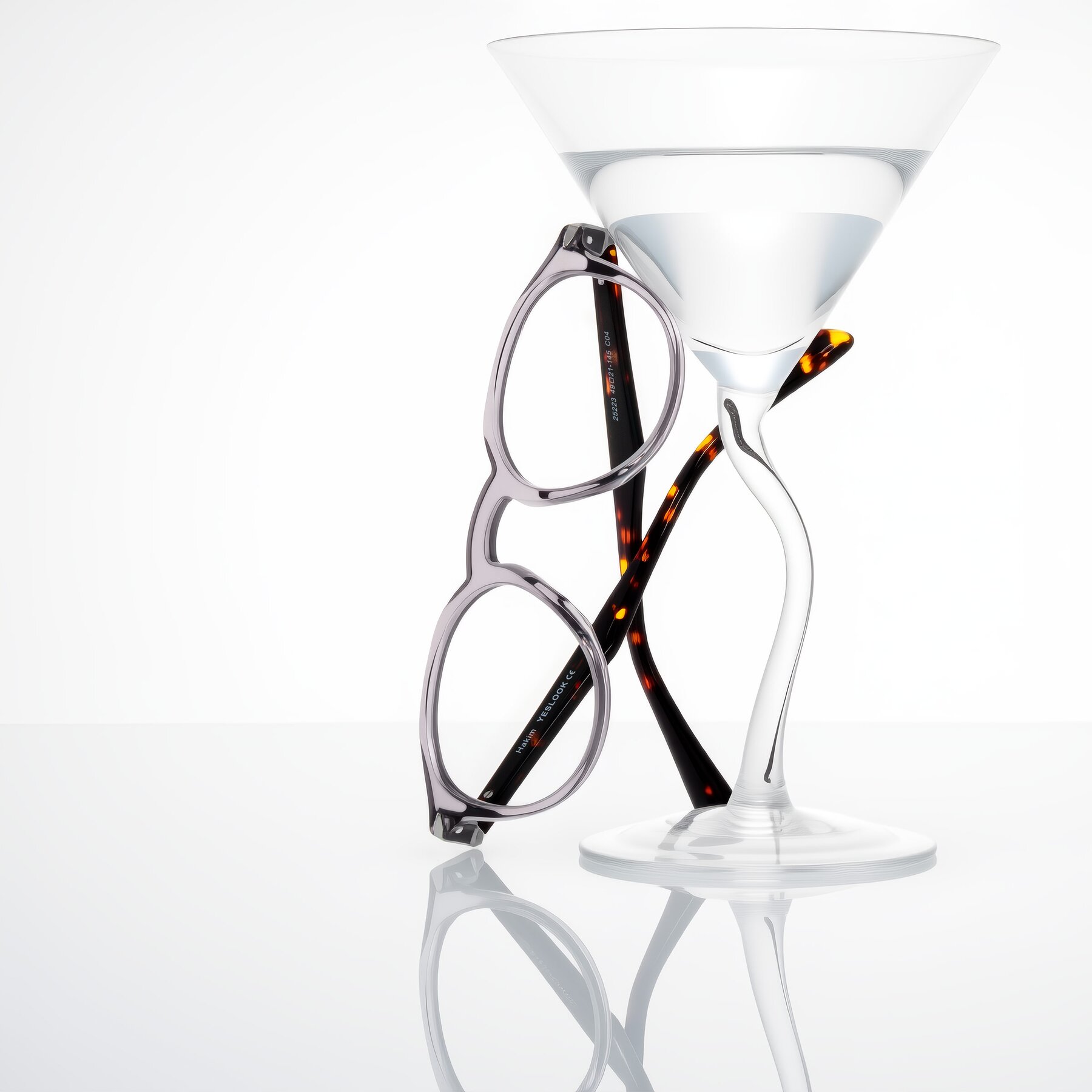 Lifestyle photography #2 of Hakim in Crystal Gray Blue/Tortoise with Clear Eyeglass Lenses