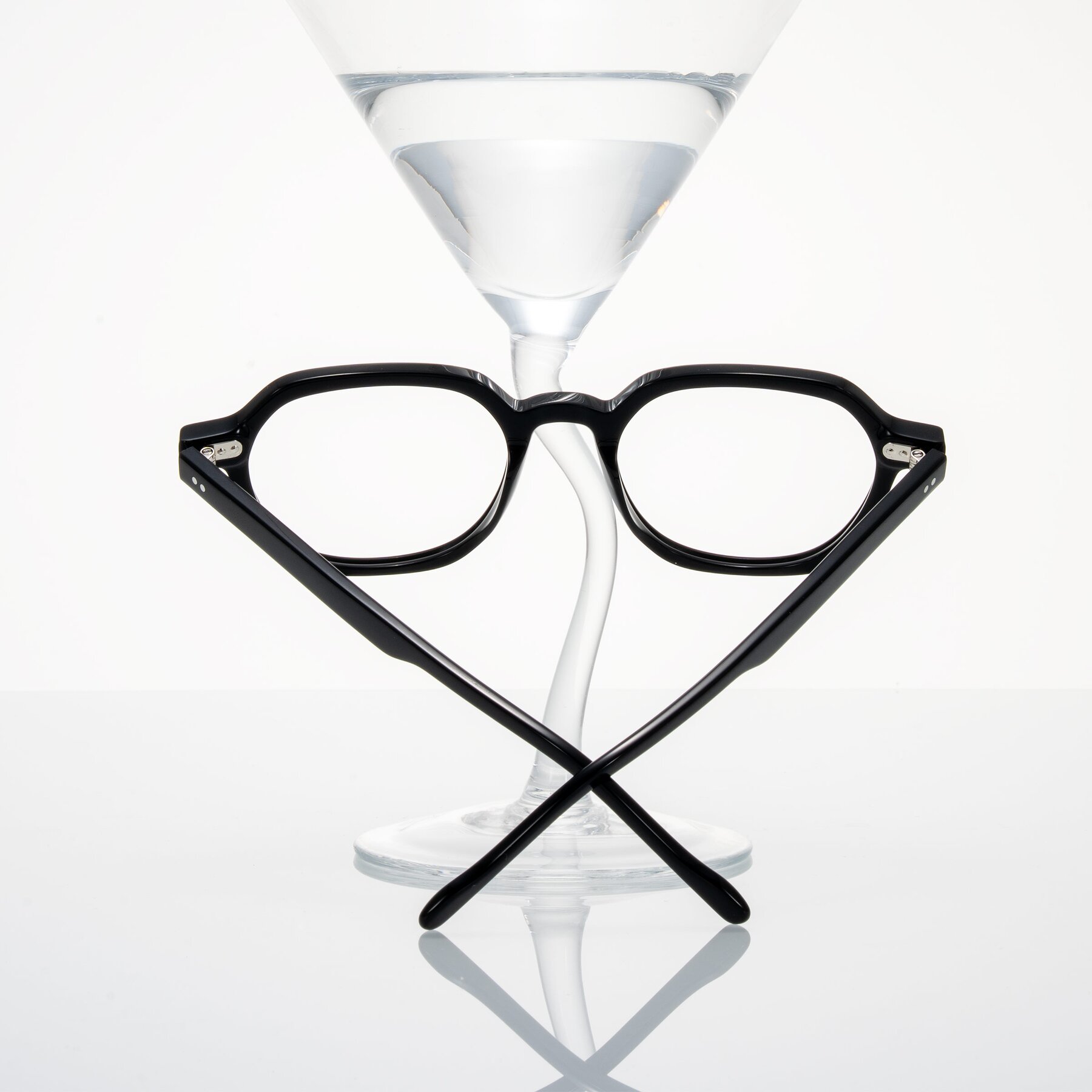 Lifestyle photography #1 of Electra in Black with Clear Blue Light Blocking Lenses