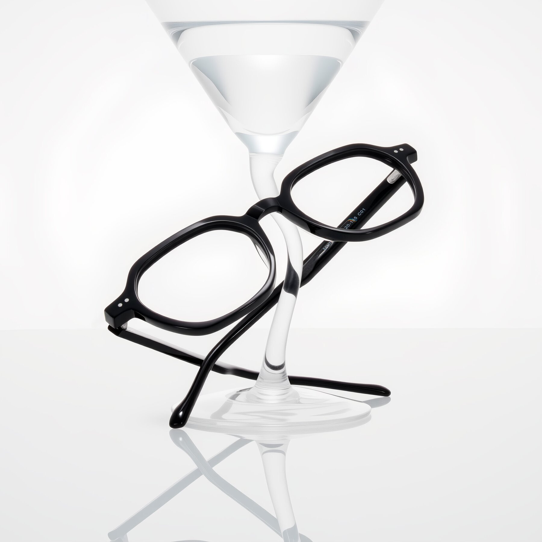 Lifestyle photography #2 of Electra in Black with Clear Blue Light Blocking Lenses