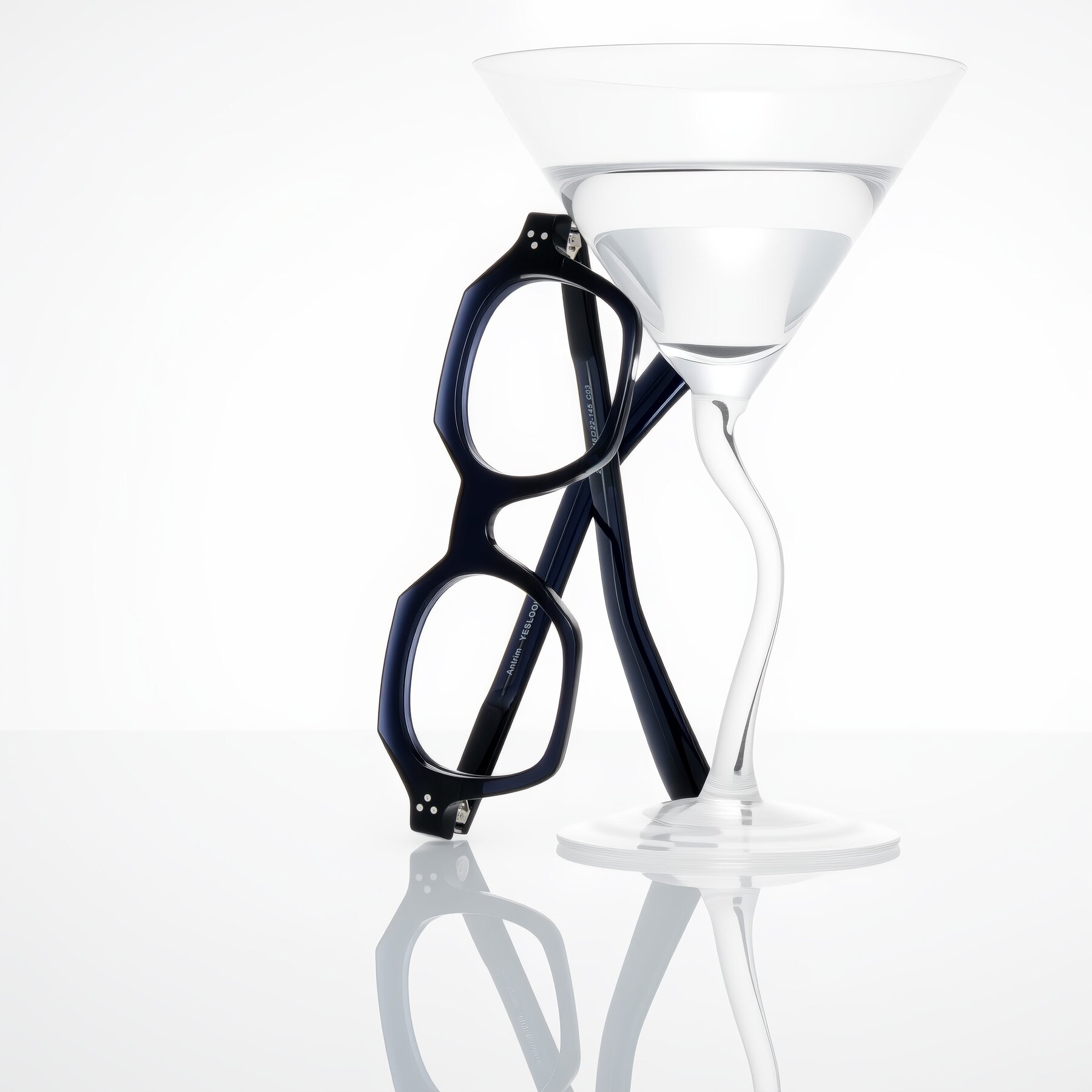 Lifestyle photography #1 of Antrim in Dark Black Blue with Clear Eyeglass Lenses