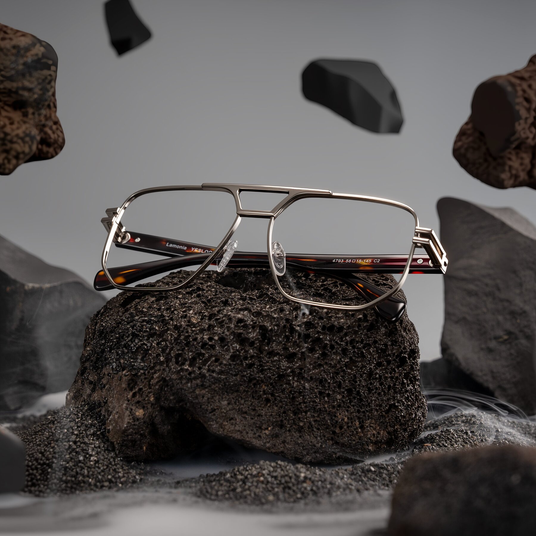 Lifestyle photography #1 of Lamonia in Silver/Tortoise with Clear Eyeglass Lenses