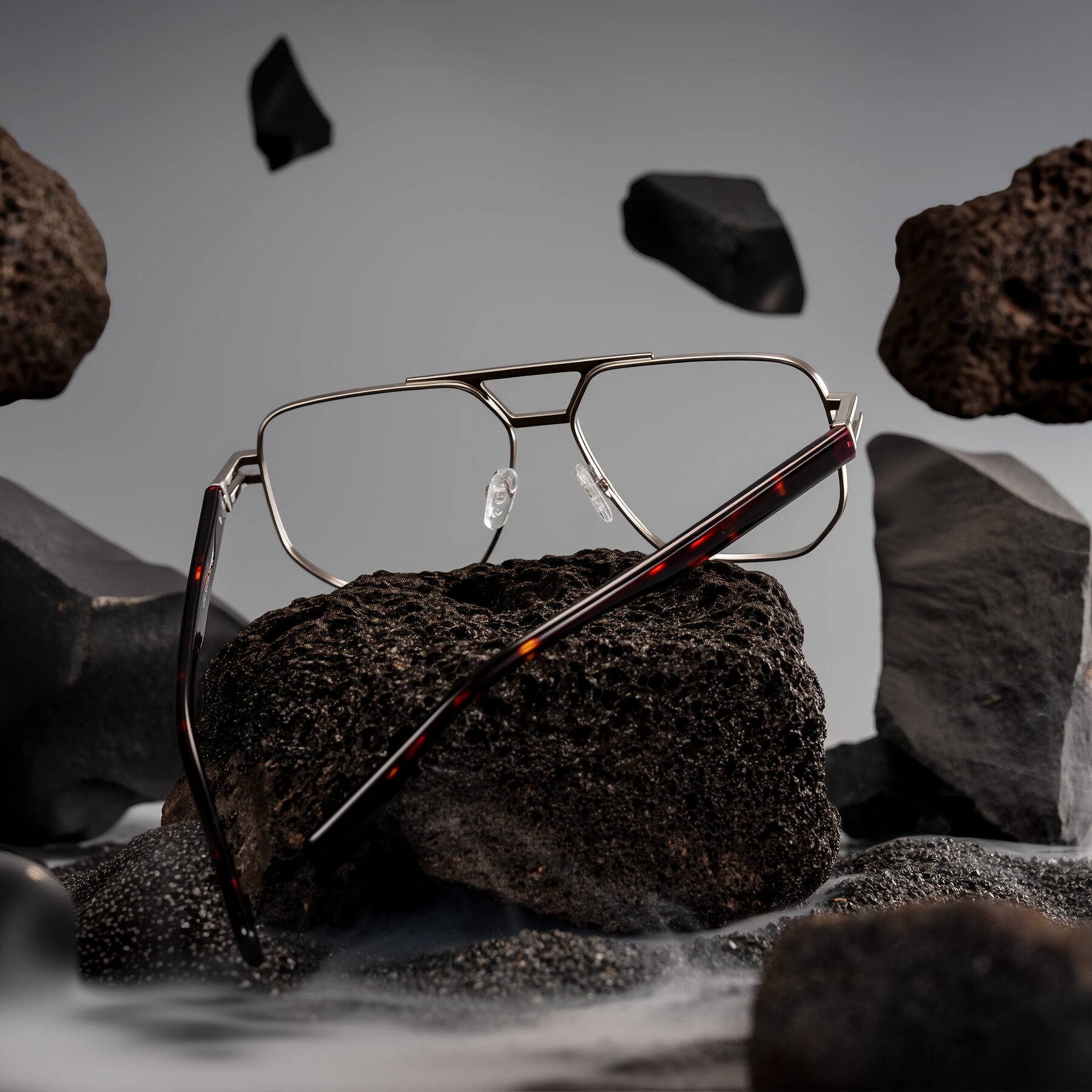 Lifestyle photography #2 of Lamonia in Silver/Tortoise with Clear Eyeglass Lenses