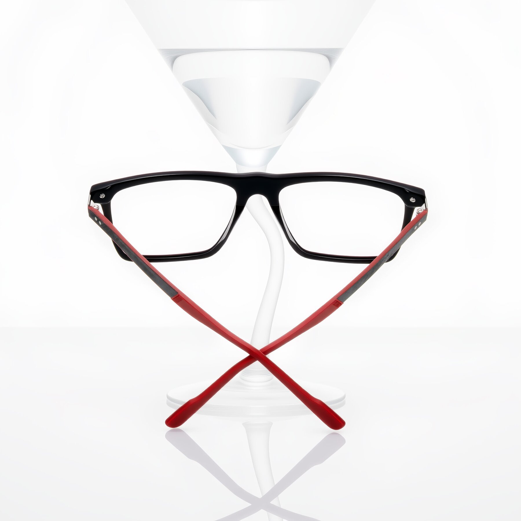 Lifestyle photography #1 of Zephyr in Black/Red with Clear Eyeglass Lenses