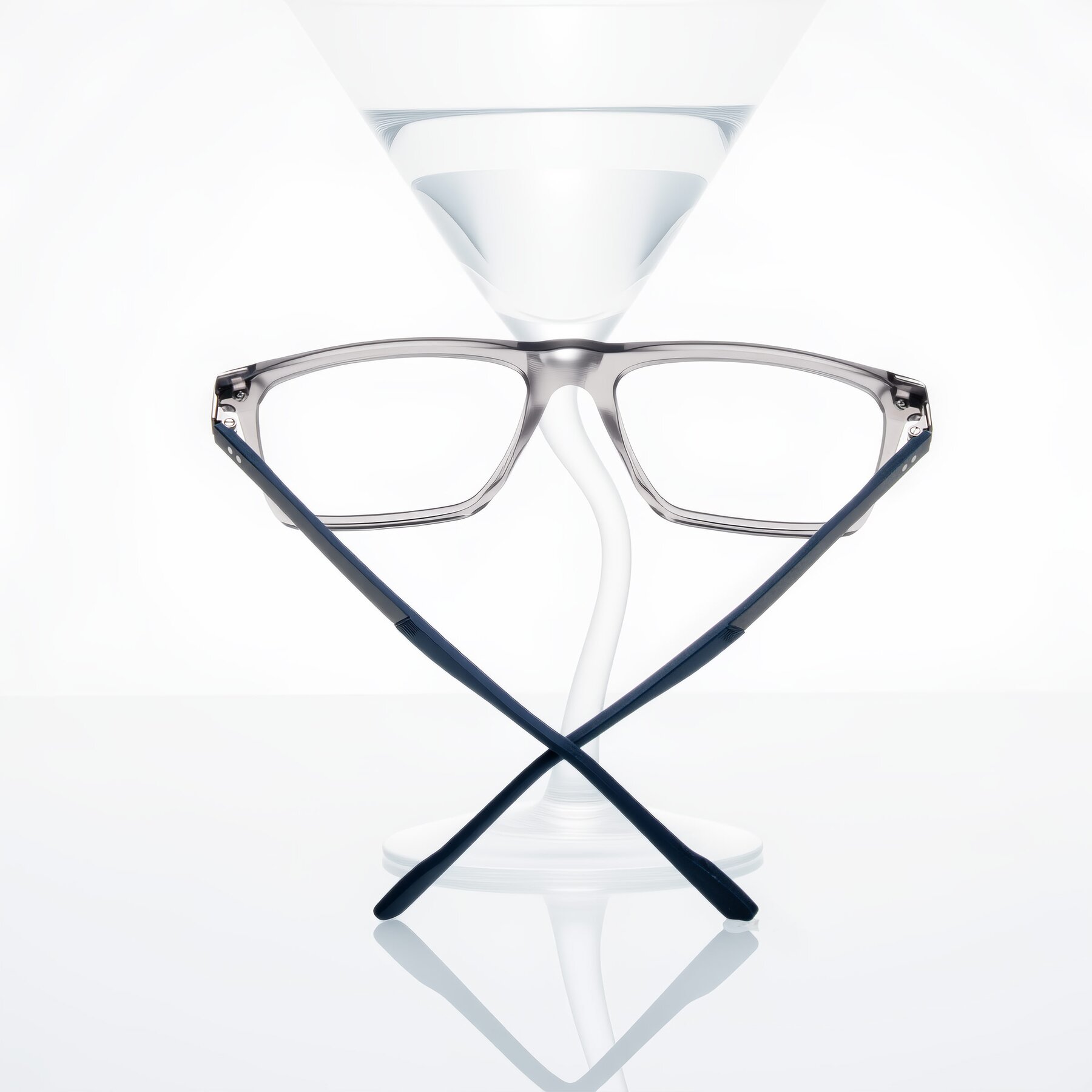 Lifestyle photography #1 of Zephyr in Transparent Gray with Clear Eyeglass Lenses
