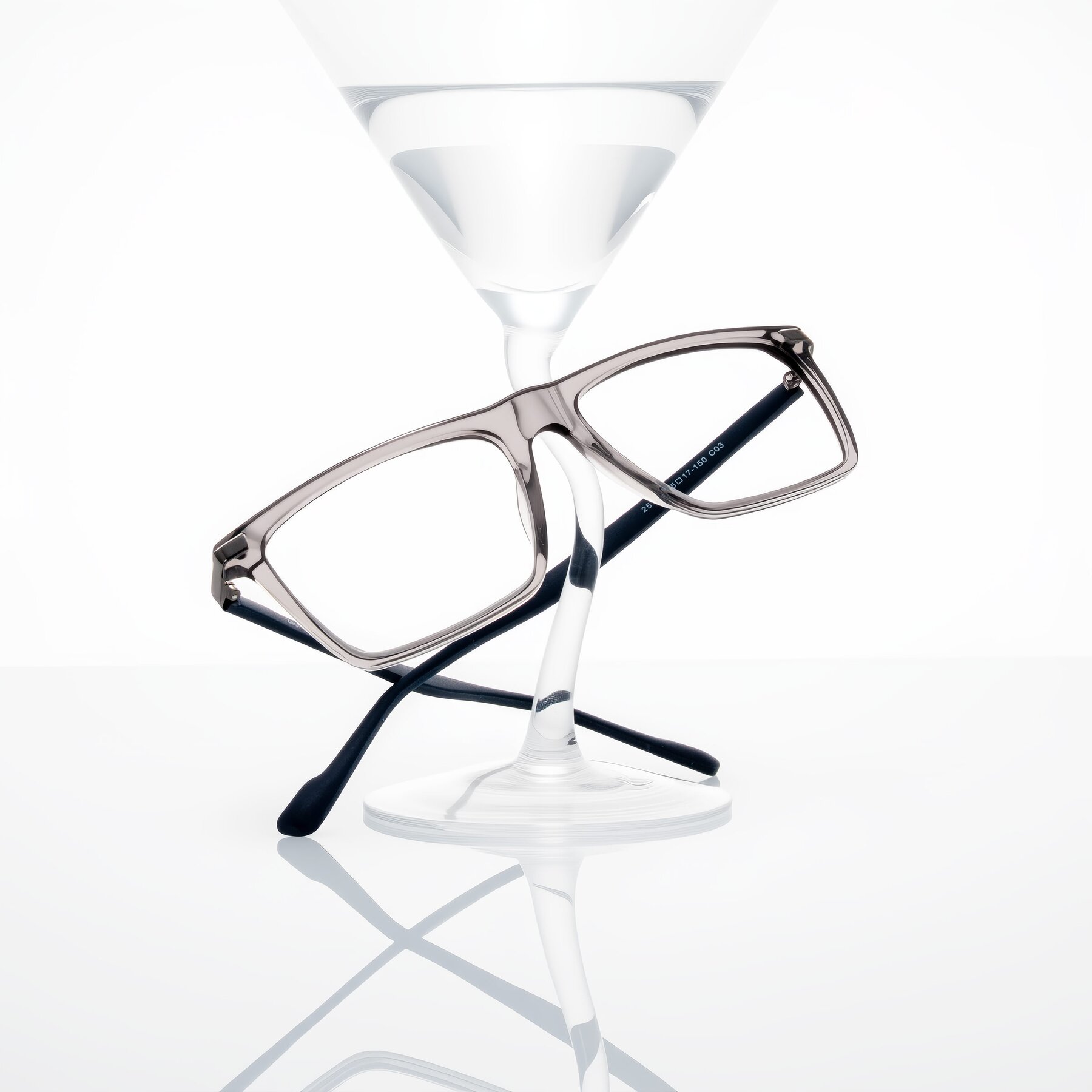 Lifestyle photography #2 of Zephyr in Transparent Gray with Clear Eyeglass Lenses