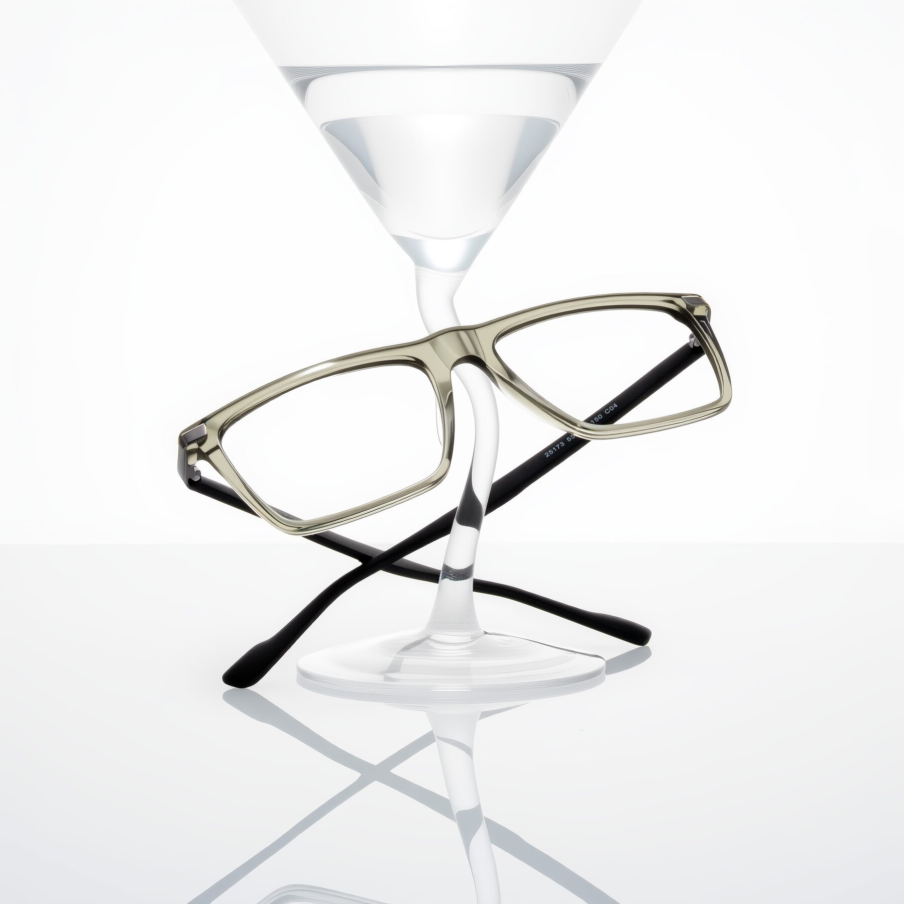 Lifestyle photography #2 of Zephyr in Transparent Green/Black with Clear Eyeglass Lenses