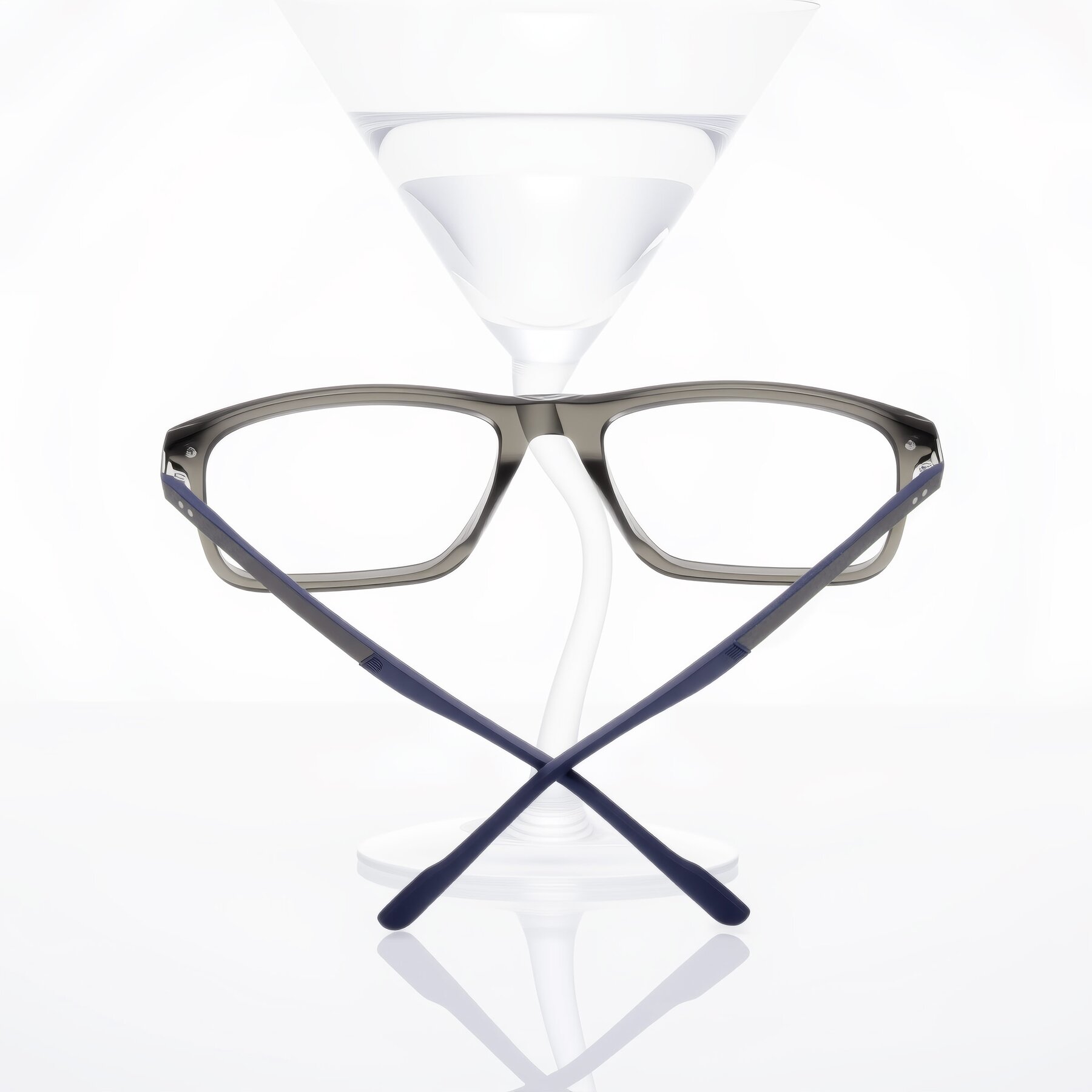 Lifestyle photography #1 of Arleth in Transparent Gray with Clear Eyeglass Lenses