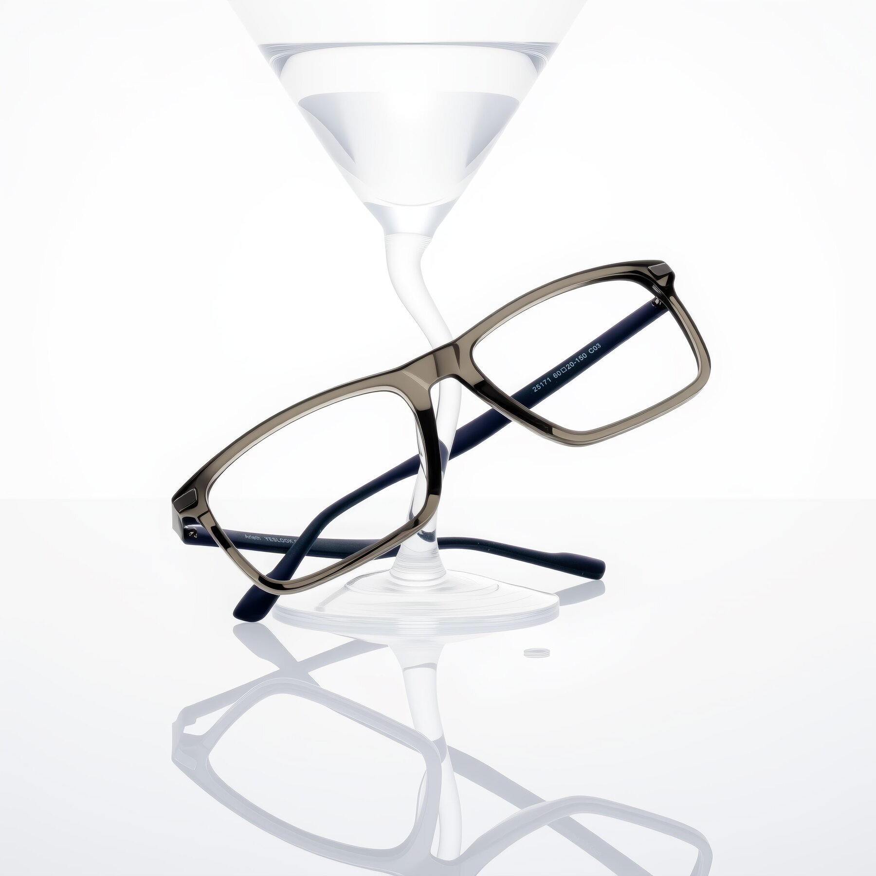 Lifestyle photography #2 of Arleth in Transparent Gray with Clear Eyeglass Lenses