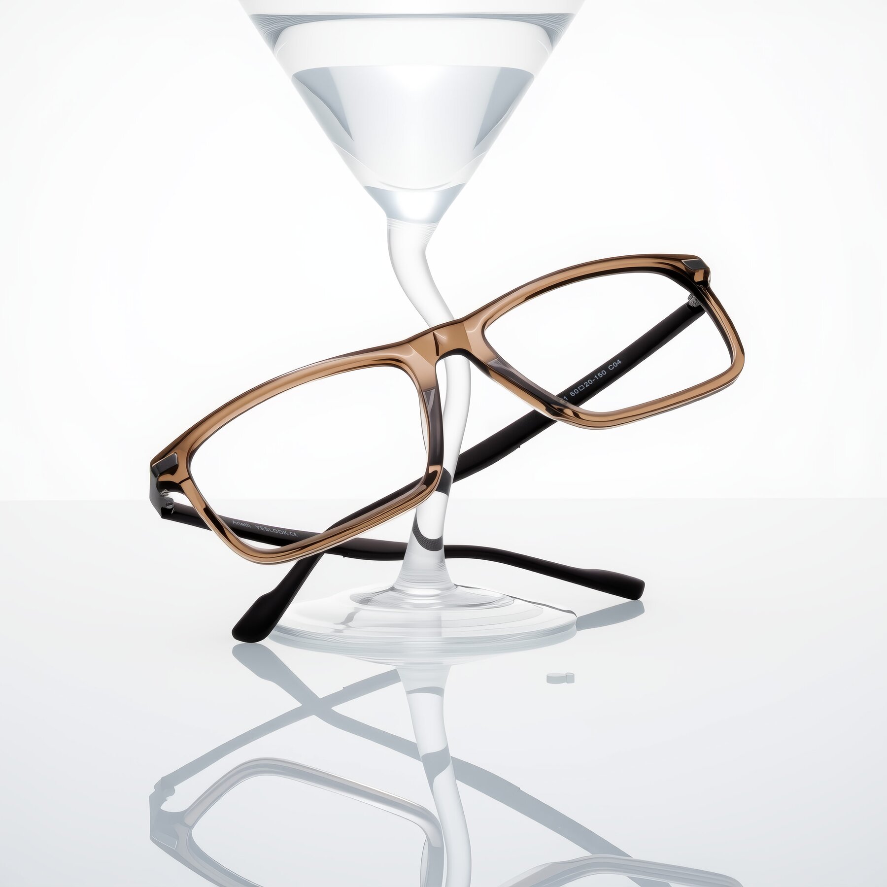 Lifestyle photography #2 of Arleth in Transparent Brown with Clear Eyeglass Lenses