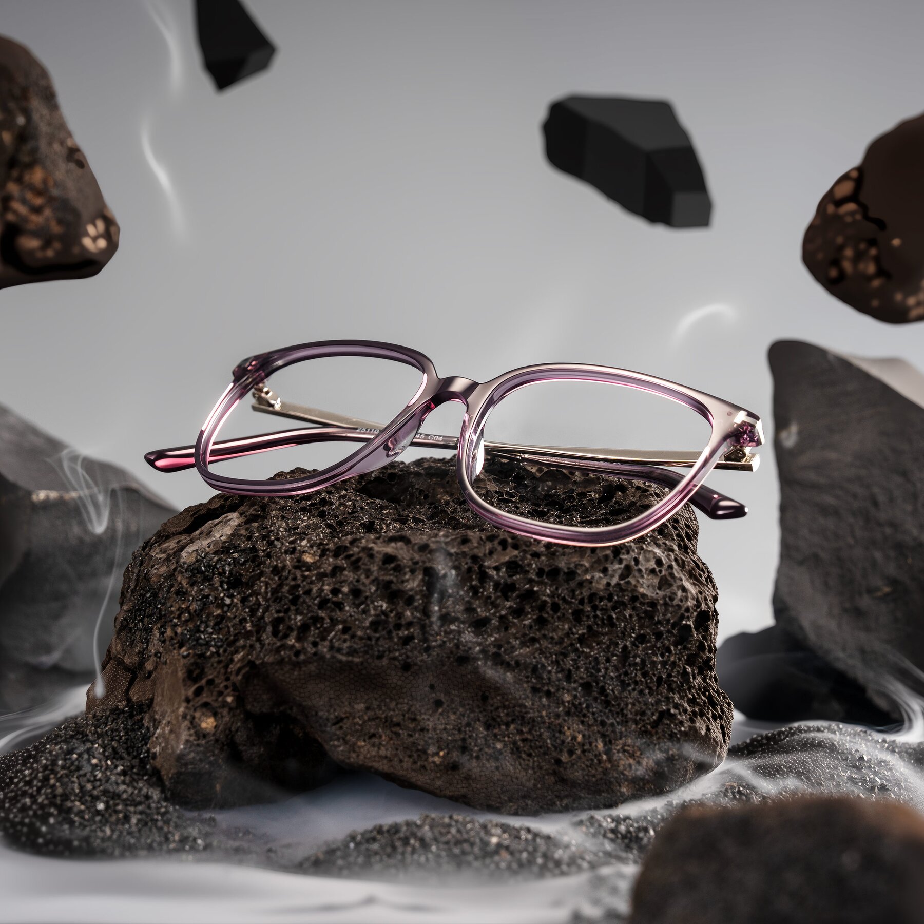 Lifestyle photography #1 of Trusten in Transparent Purple with Clear Blue Light Blocking Lenses