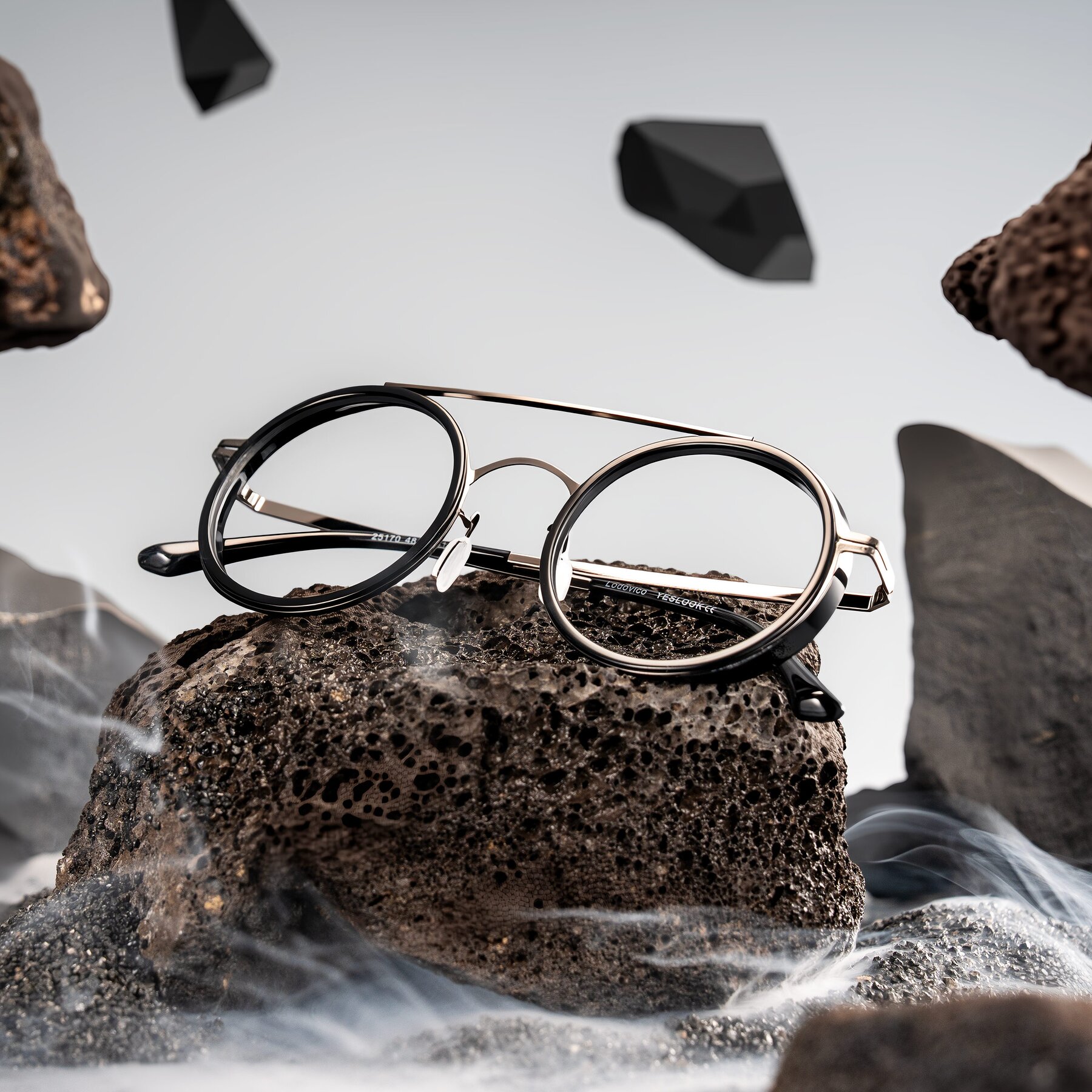Lifestyle photography #1 of Lodovico in Black with Clear Eyeglass Lenses