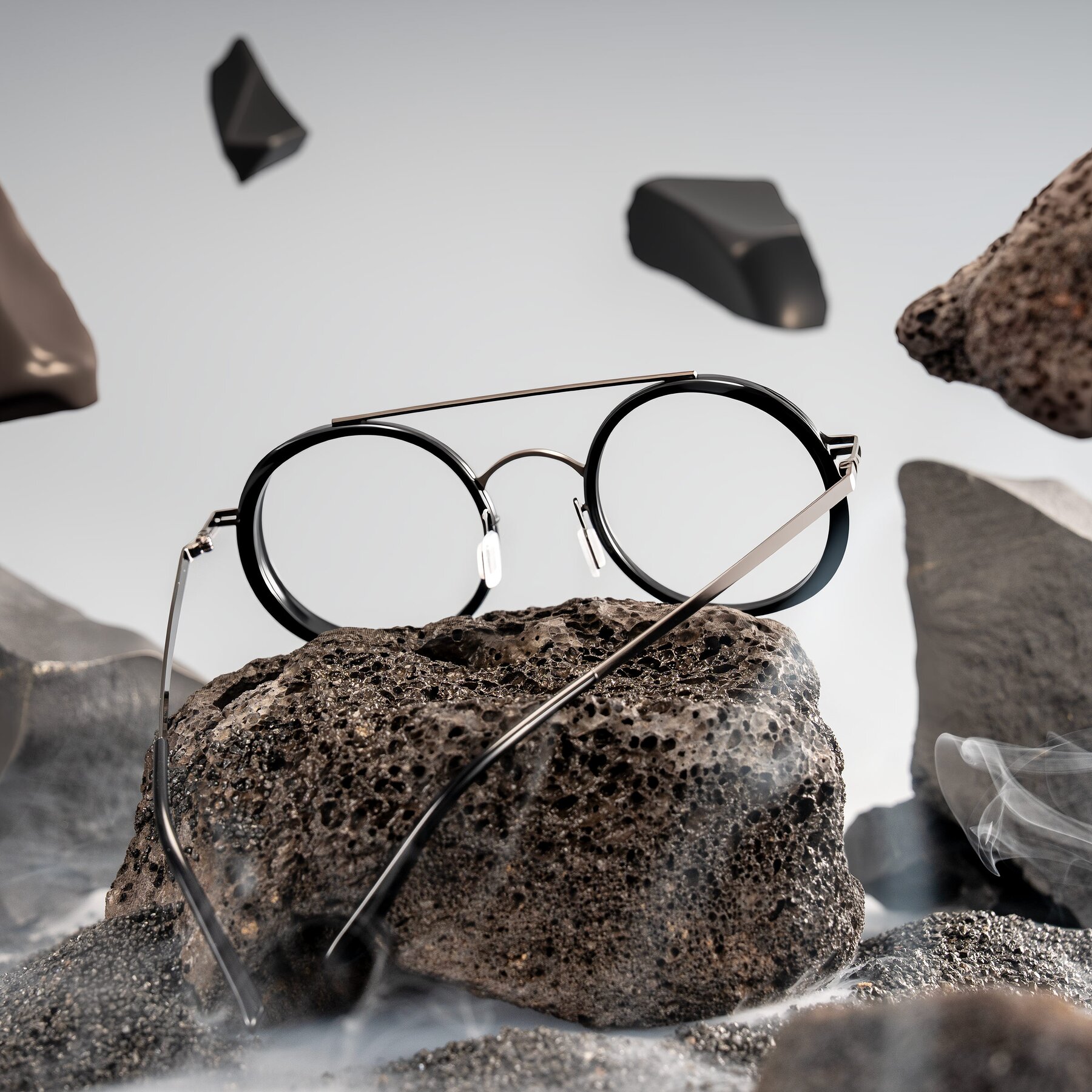 Lifestyle photography #2 of Lodovico in Black with Clear Eyeglass Lenses