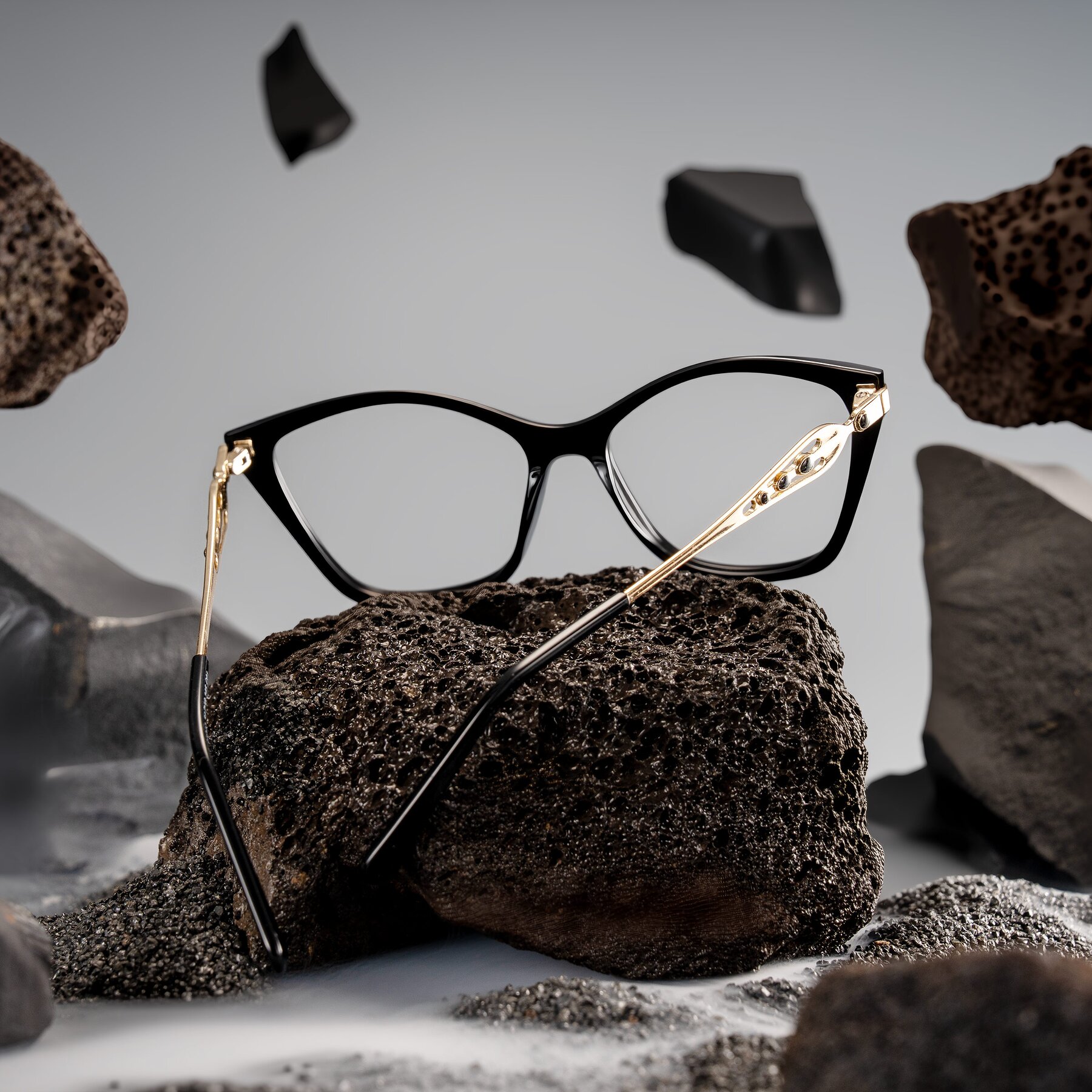 Lifestyle photography #2 of Aspen in Black with Clear Eyeglass Lenses
