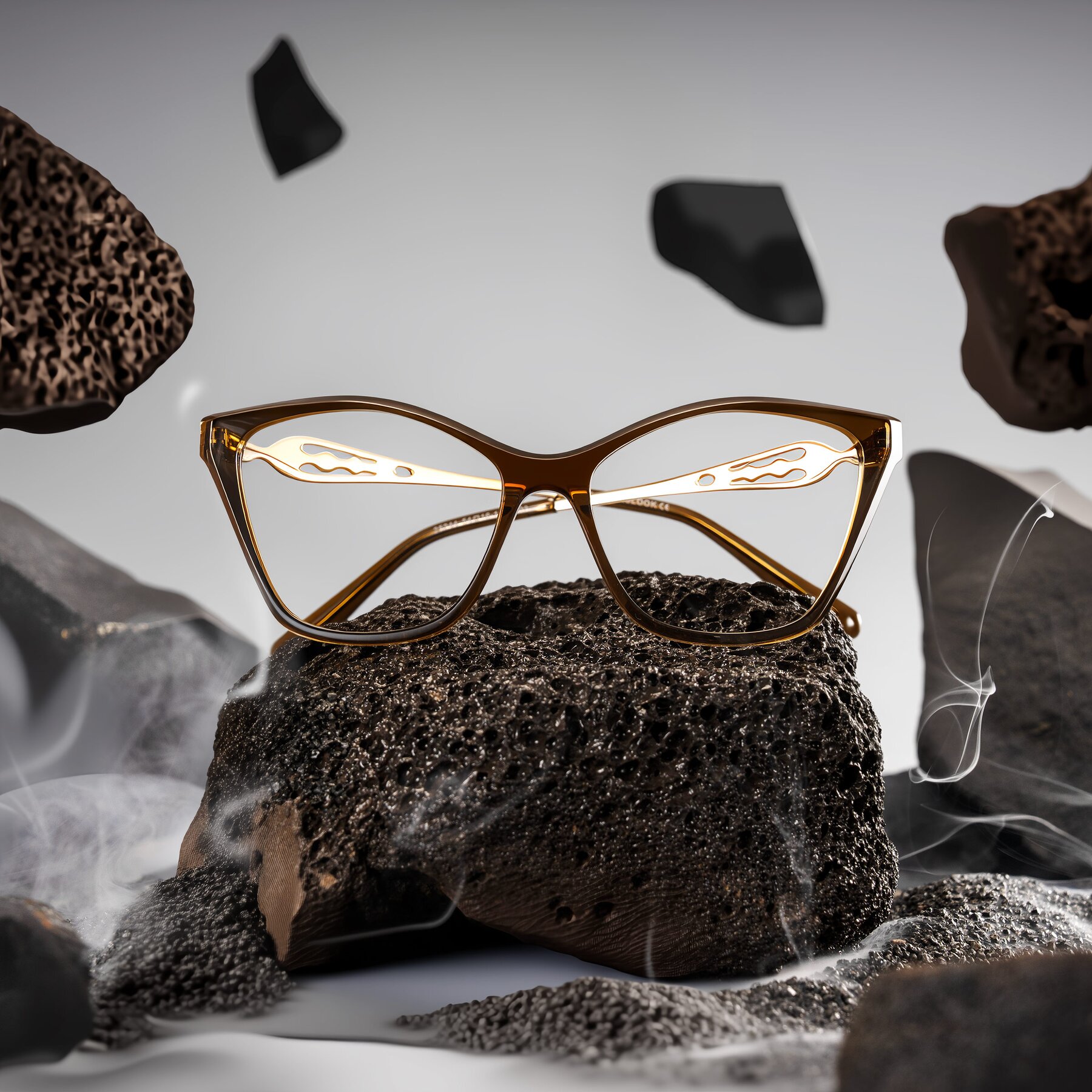 Lifestyle photography #1 of Aspen in Transparent Brown with Clear Eyeglass Lenses
