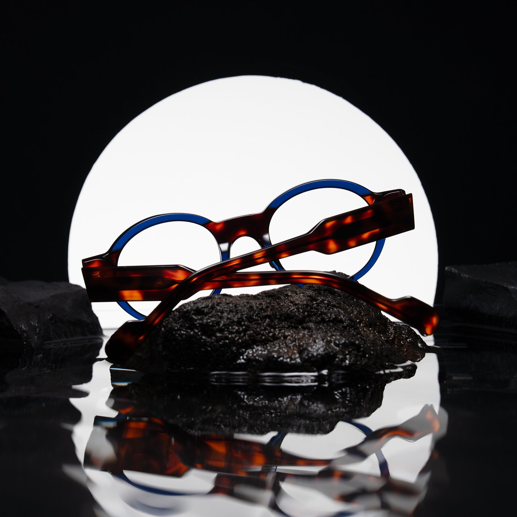 Lifestyle photography #2 of Talori in Transparent Blue/Tortoise with Clear Eyeglass Lenses
