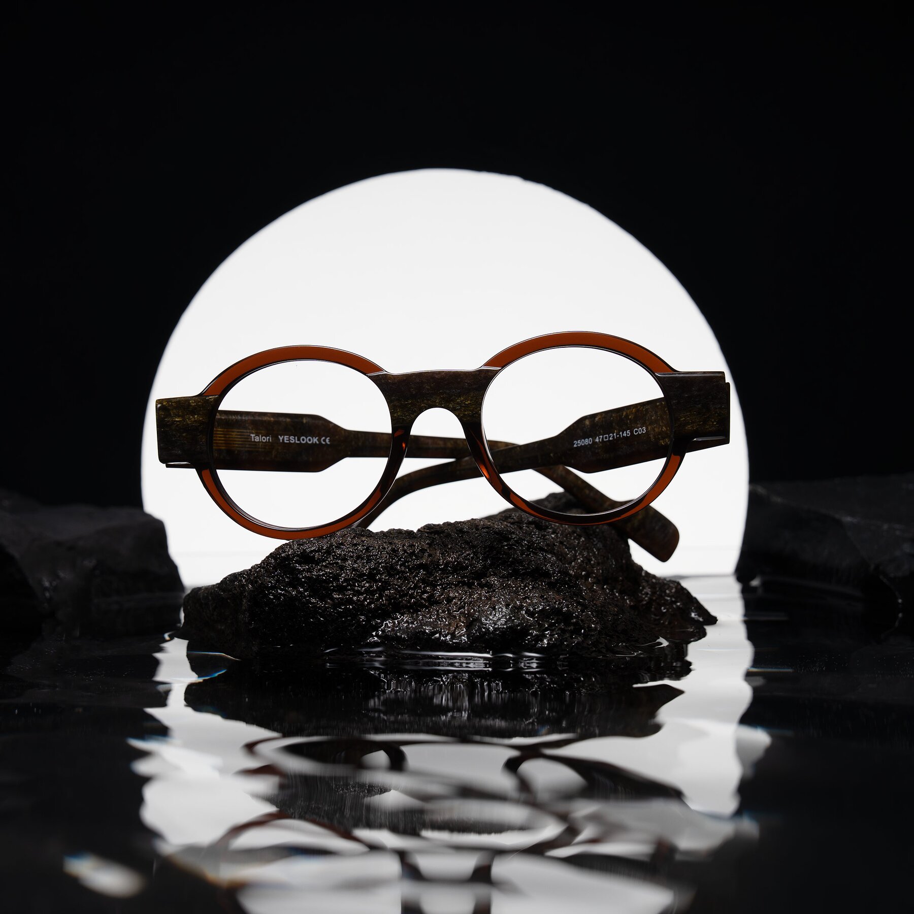 Lifestyle photography #2 of Talori in Cola Brown/Marble with Clear Eyeglass Lenses
