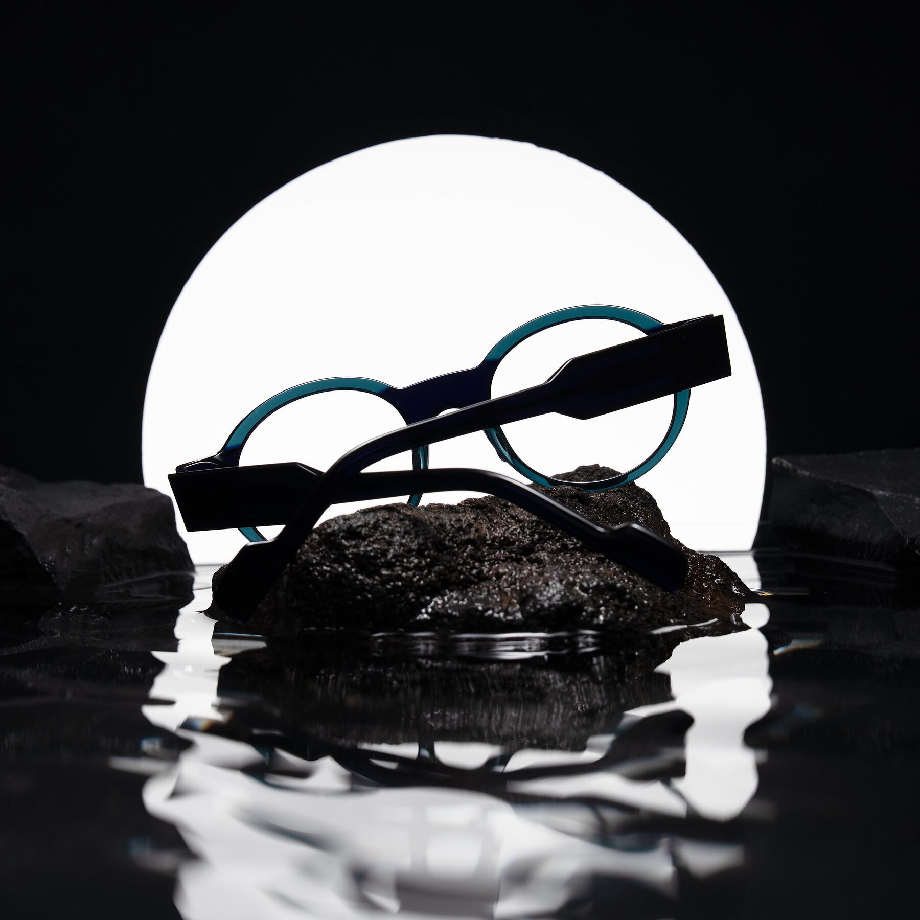 Lifestyle photography #2 of Talori in Emerald/Blue Charcoal with Clear Eyeglass Lenses