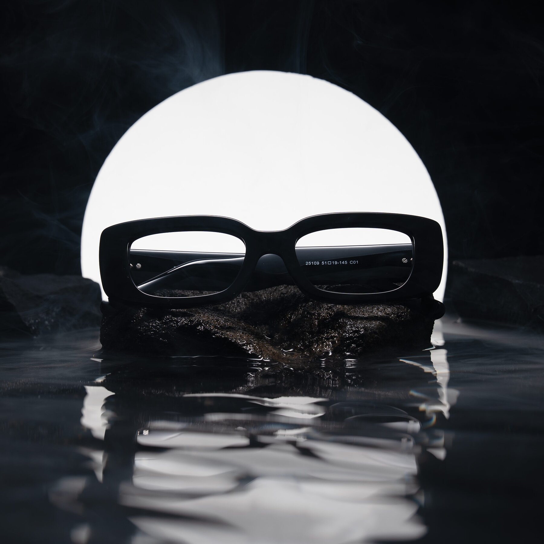 Lifestyle photography #1 of Pythias in Black with Clear Eyeglass Lenses