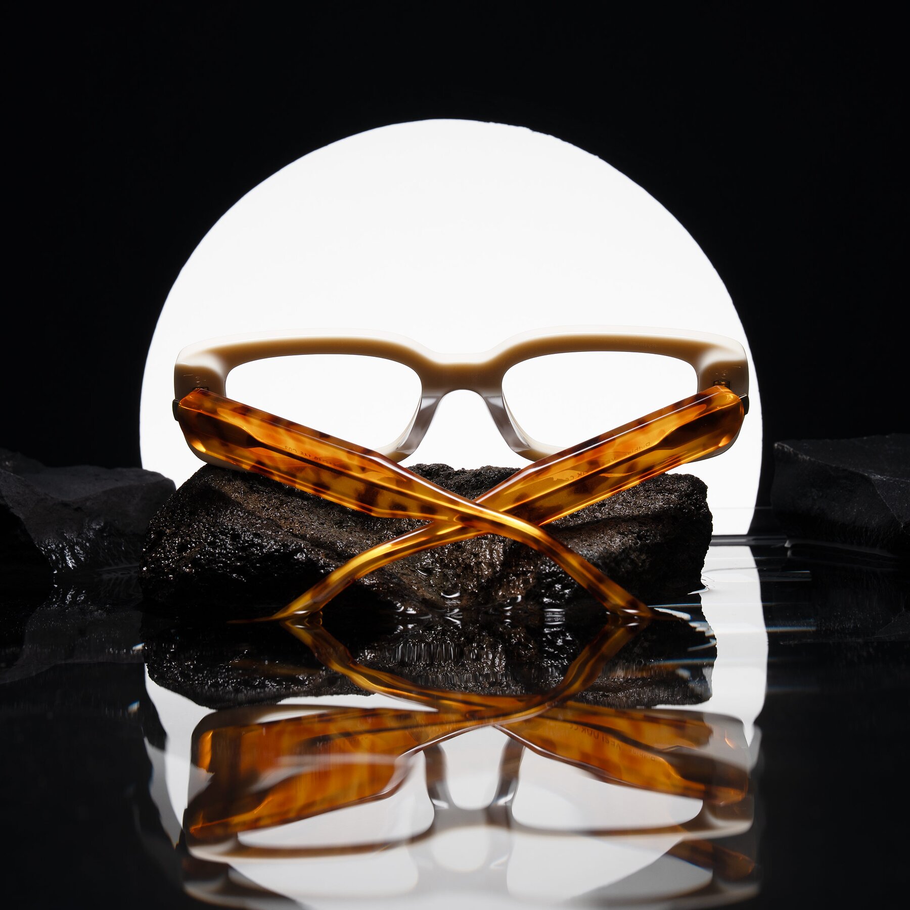 Lifestyle photography #2 of Pythias in Milky White/Tortoise with Clear Eyeglass Lenses