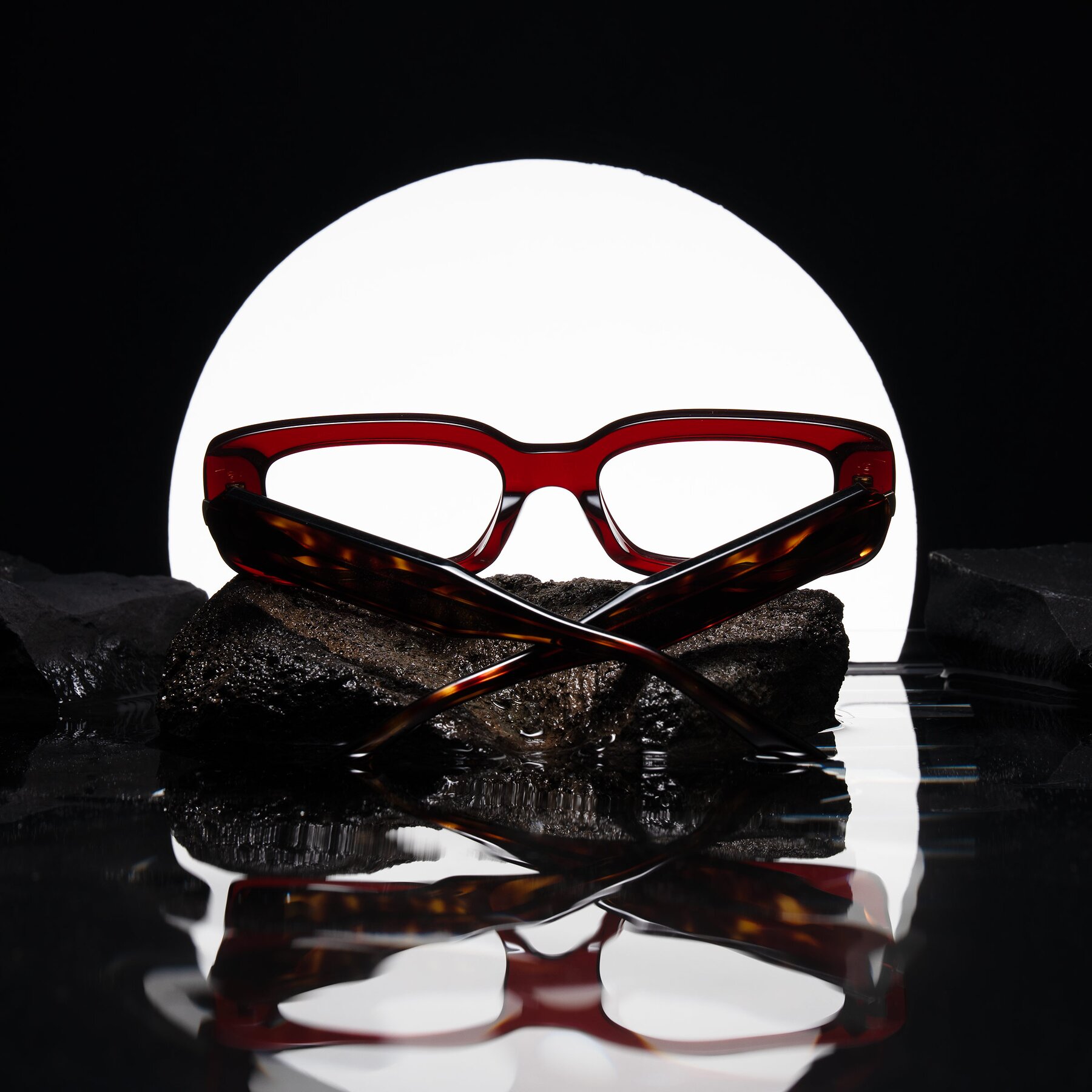 Lifestyle photography #2 of Pythias in Wine/Tortoise with Clear Eyeglass Lenses