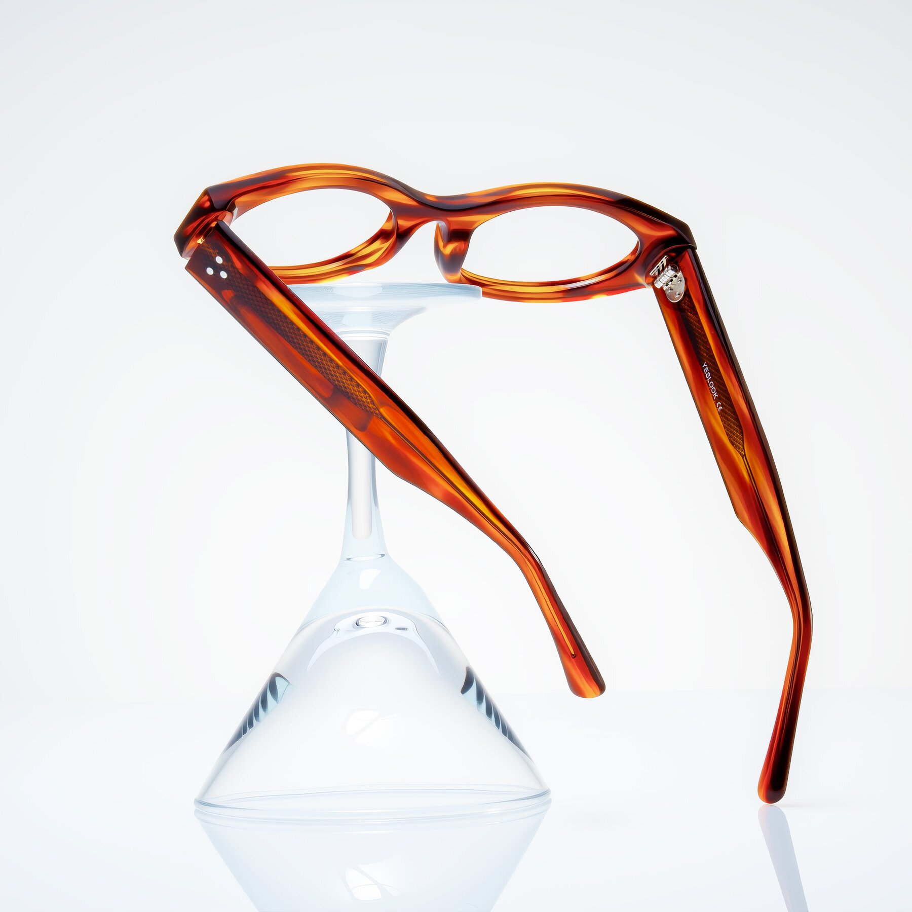 Lifestyle photography #2 of Begonia in Amber Striped with Clear Eyeglass Lenses