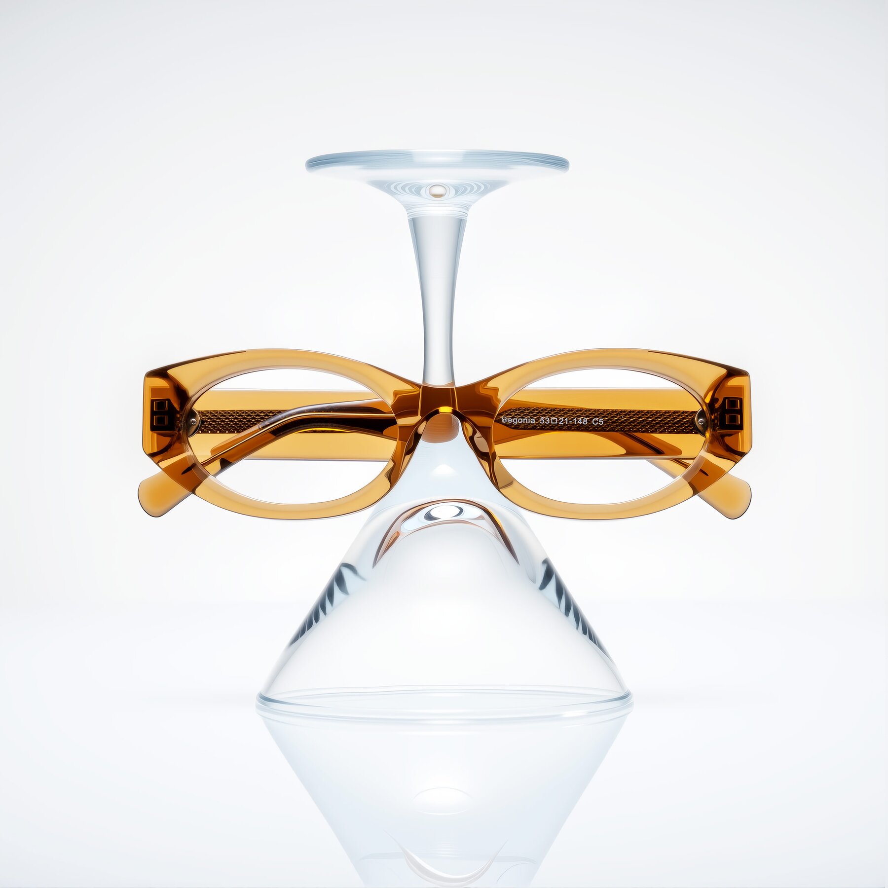 Lifestyle photography #1 of Begonia in Light Brown with Clear Eyeglass Lenses