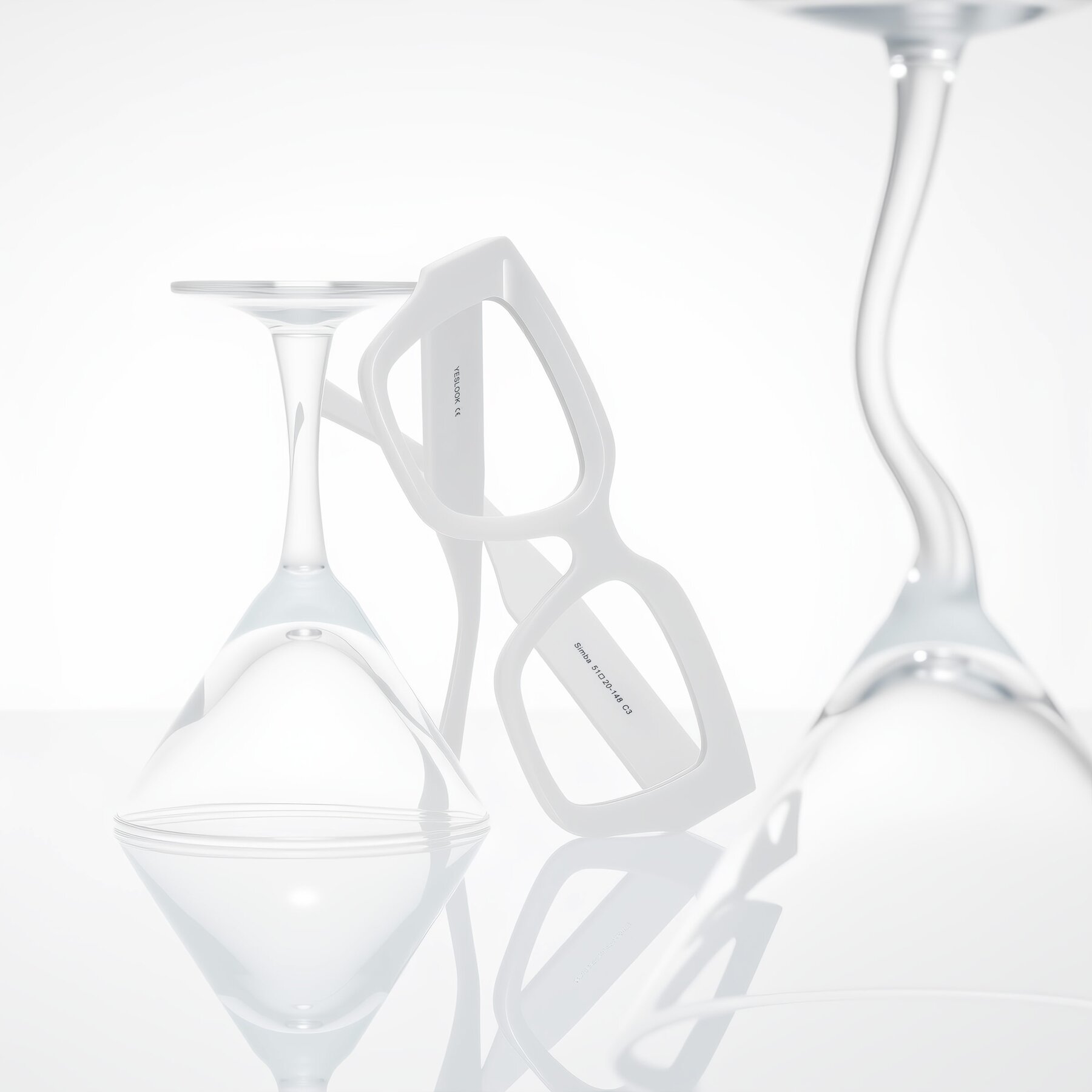 Lifestyle photography #2 of Simba in White with Clear Eyeglass Lenses