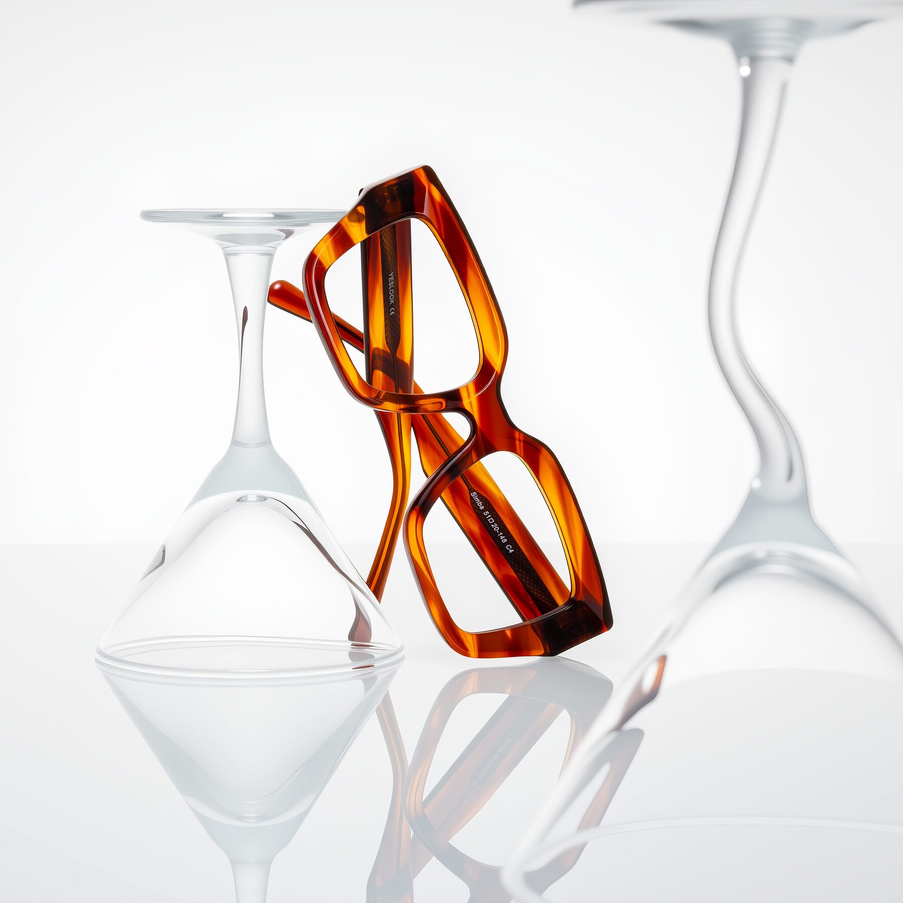 Lifestyle photography #2 of Simba in Amber Striped with Clear Blue Light Blocking Lenses