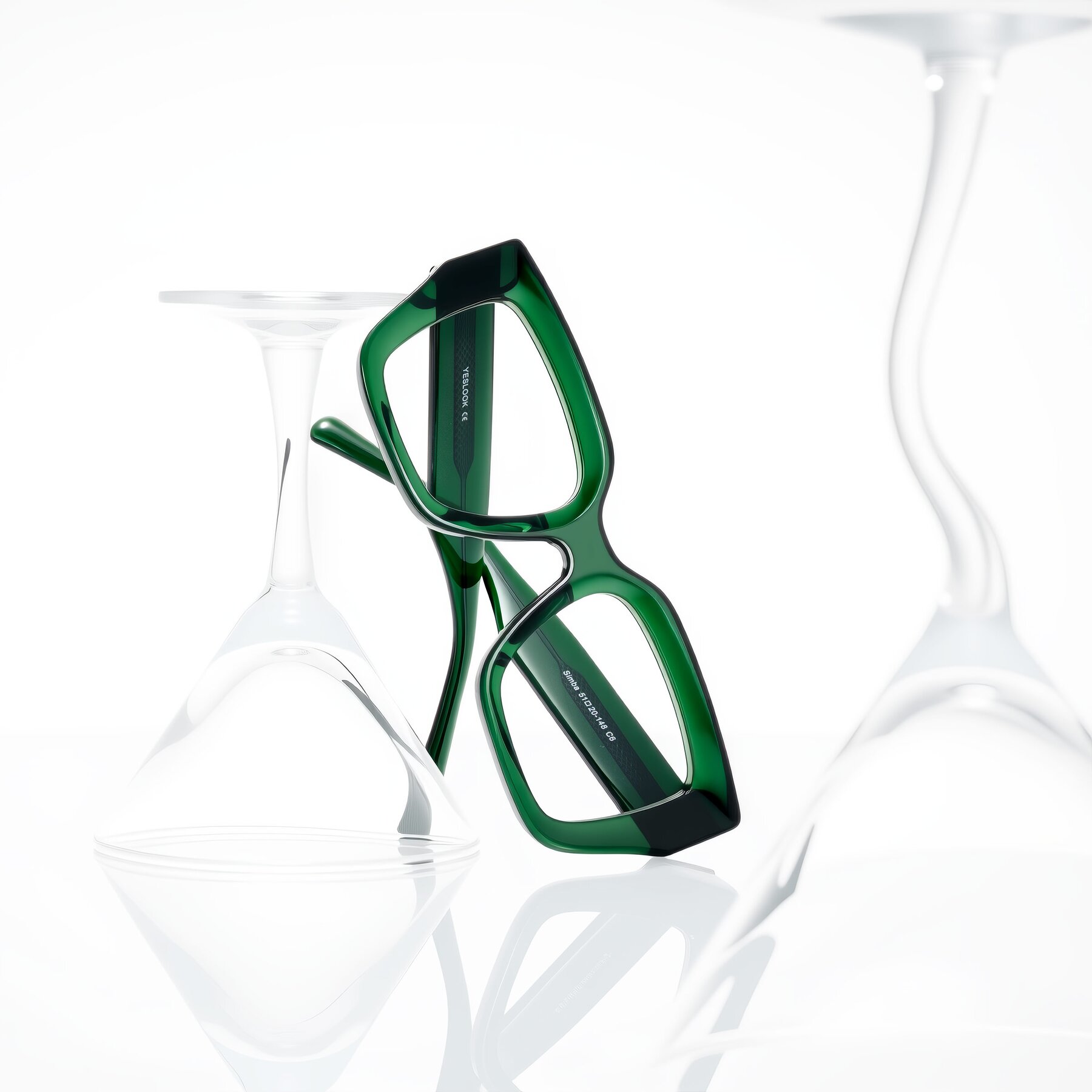 Lifestyle photography #2 of Simba in Dark Green with Clear Eyeglass Lenses