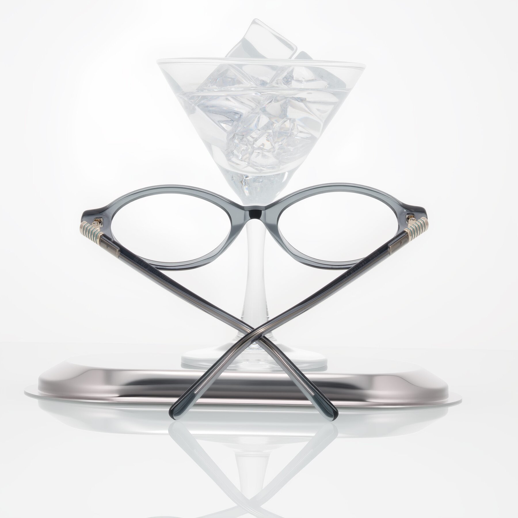 Lifestyle photography #2 of Noelle in Transparent Gray with Clear Eyeglass Lenses