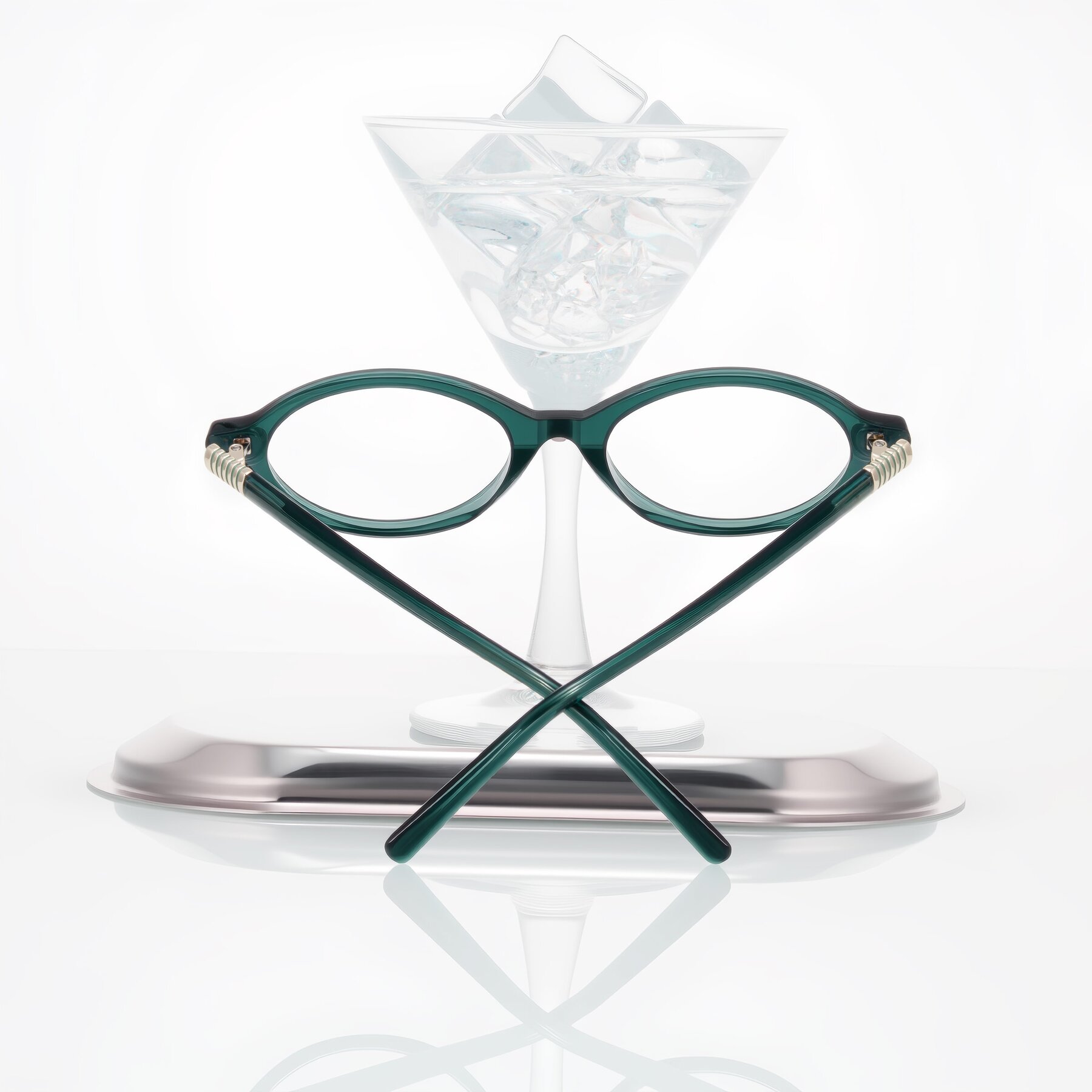 Lifestyle photography #1 of Noelle in Emerald Green with Clear Eyeglass Lenses