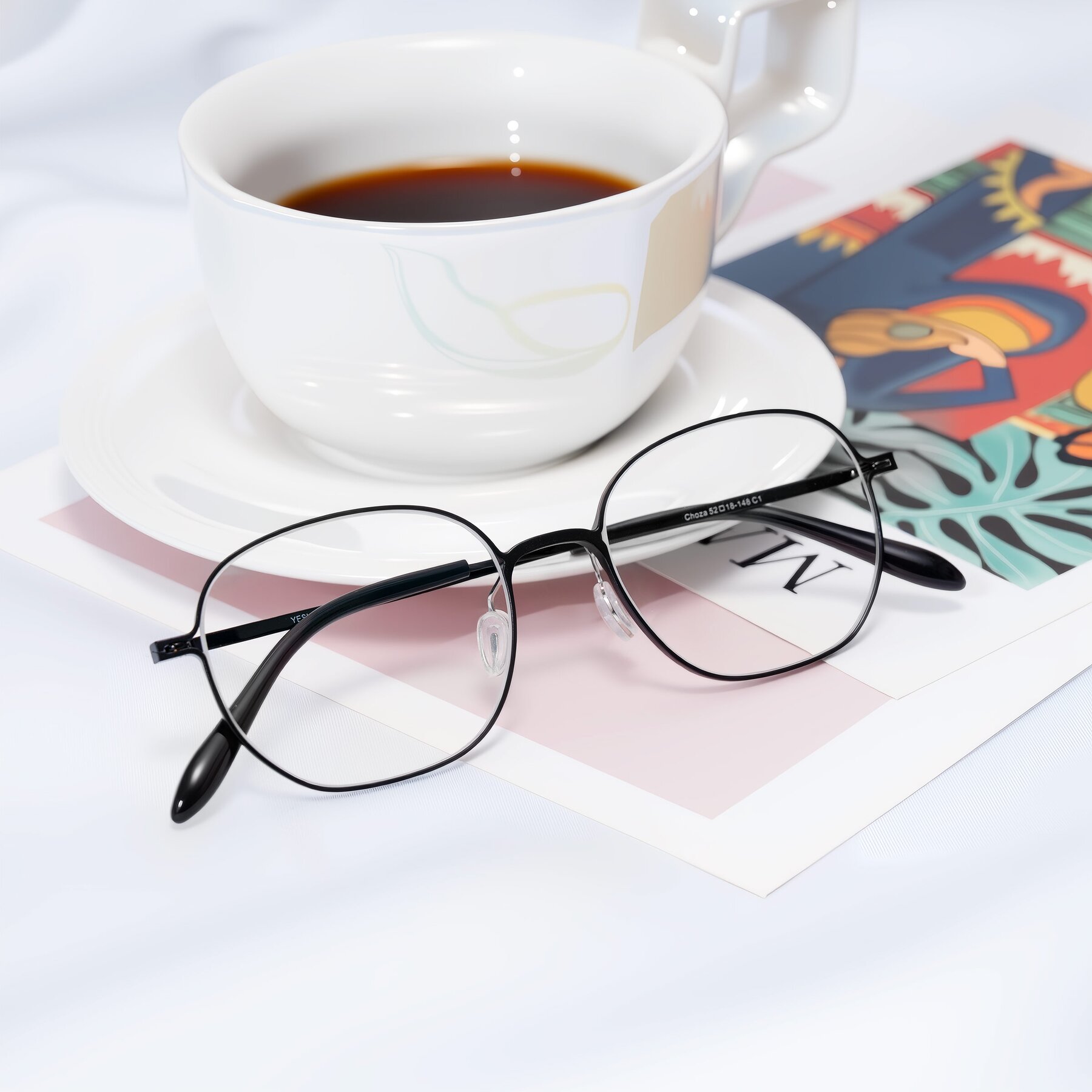 Lifestyle photography #1 of Choza in Black with Clear Eyeglass Lenses