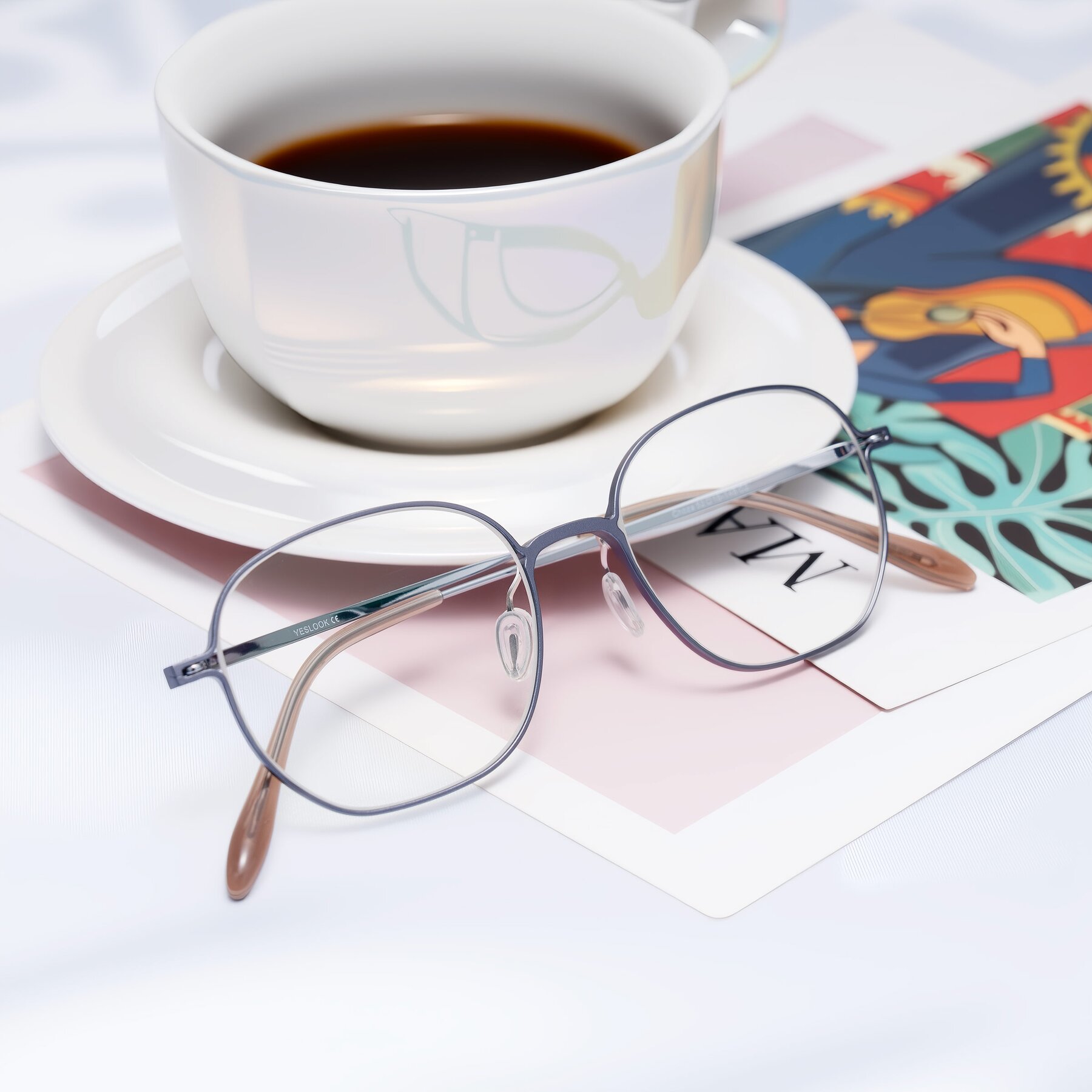 Lifestyle photography #2 of Choza in Gray/Silver with Clear Eyeglass Lenses