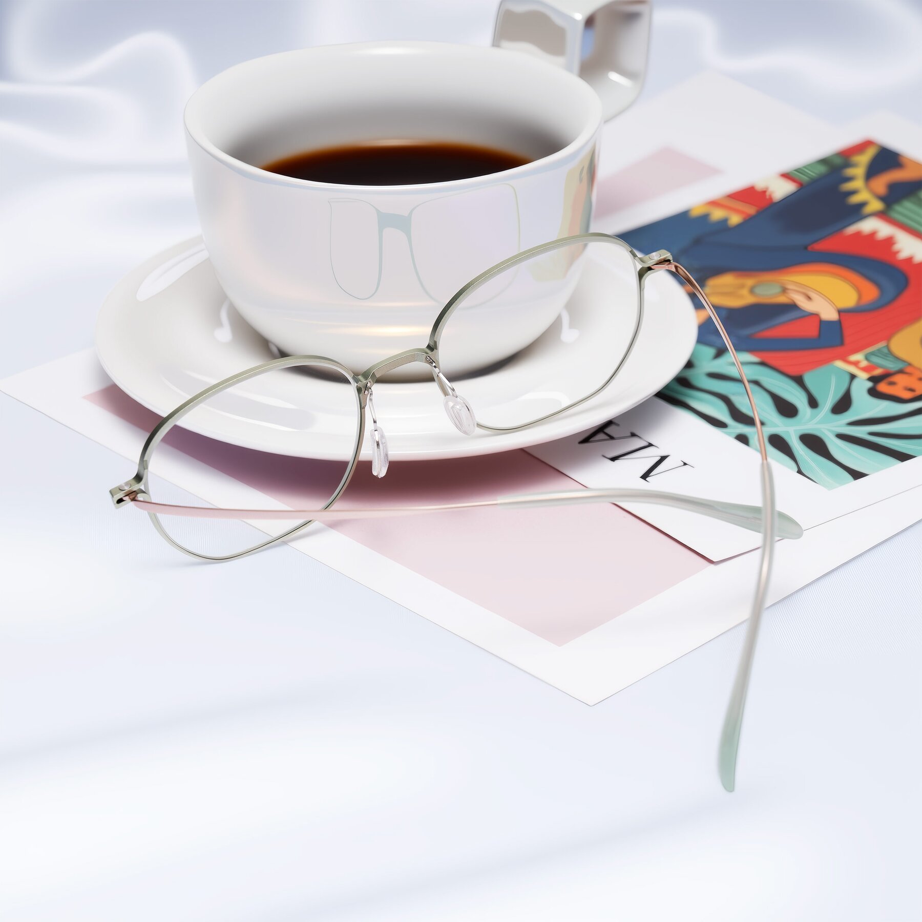 Lifestyle photography #1 of Choza in Pastel Green/Rose Gold with Clear Eyeglass Lenses