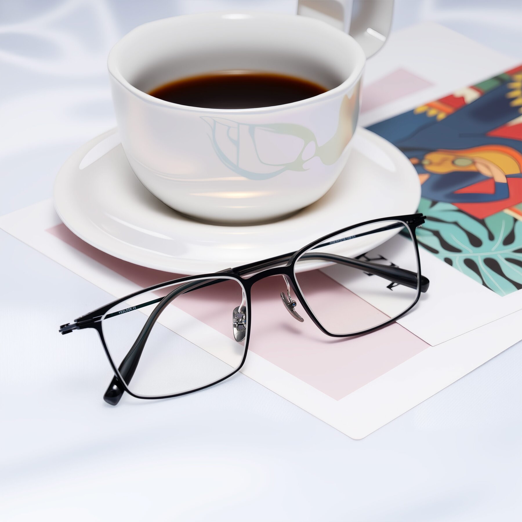 Men's lifestyle photography #2 of Ayla in Black with Clear Eyeglass Lenses