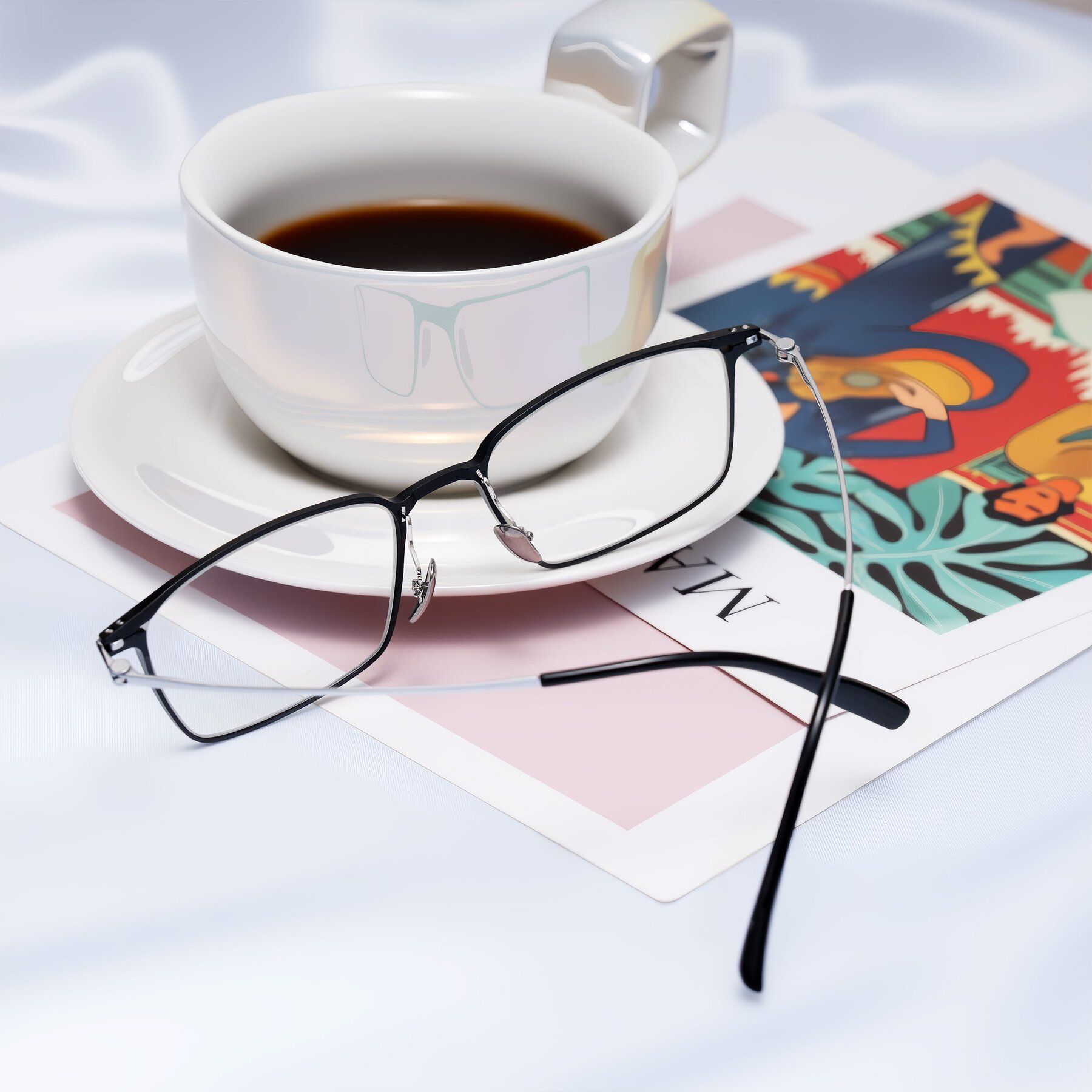 Men's lifestyle photography #1 of Ayla in Black/Silver with Clear Eyeglass Lenses