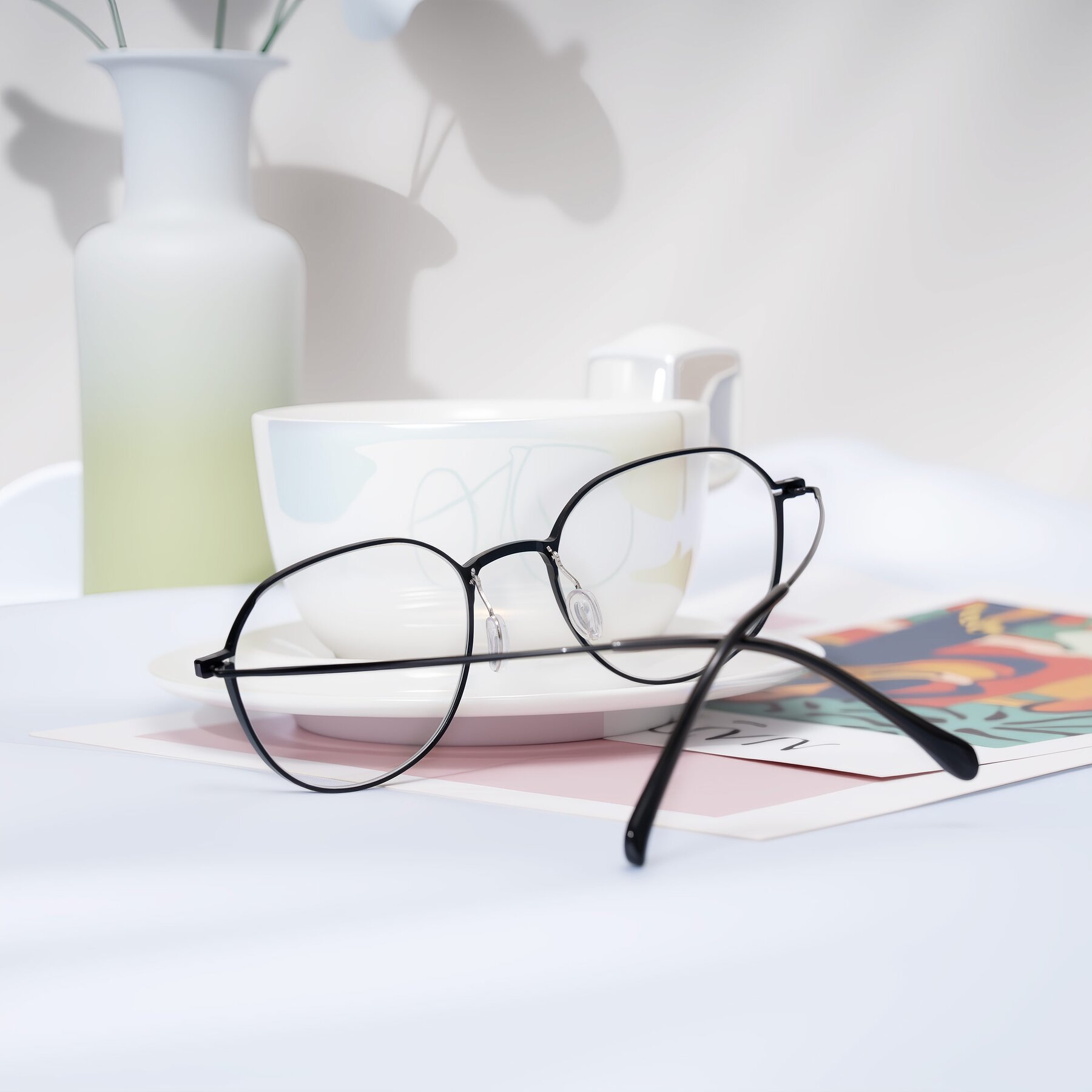 Lifestyle photography #1 of Pineda in Black with Clear Eyeglass Lenses