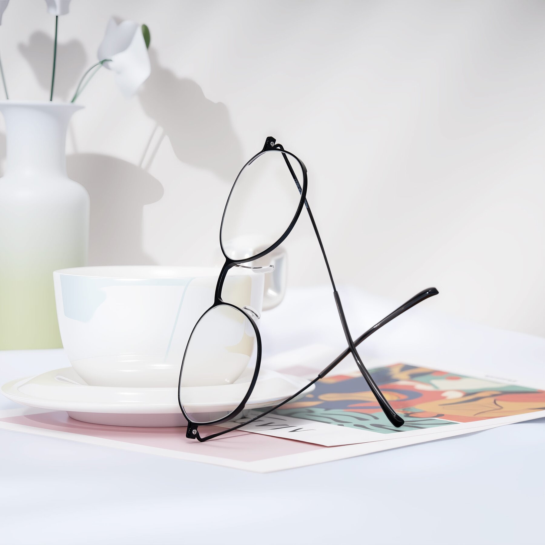 Lifestyle photography #2 of Pineda in Black with Clear Eyeglass Lenses