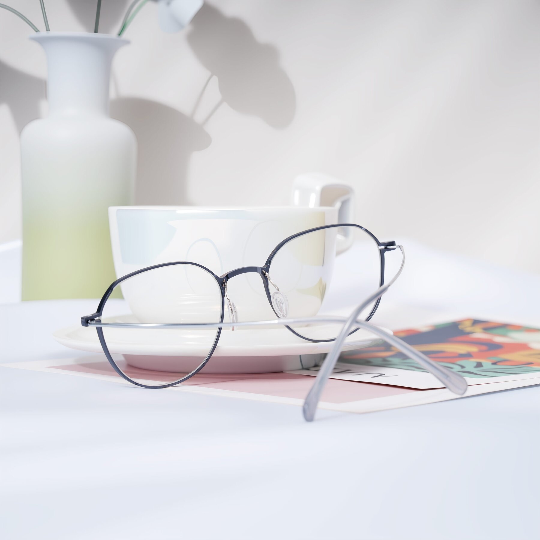 Lifestyle photography #1 of Pineda in Gray/Silver with Clear Eyeglass Lenses