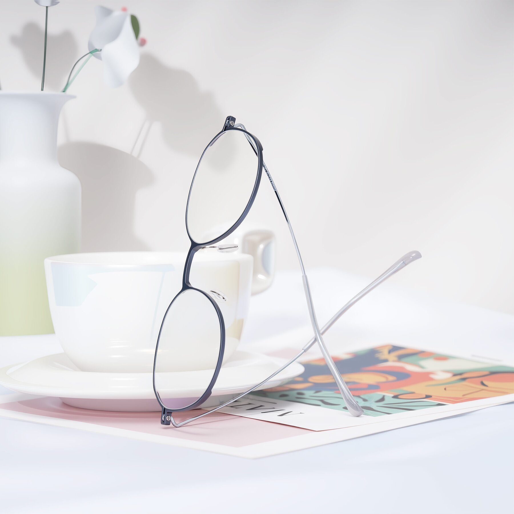 Lifestyle photography #2 of Pineda in Gray/Silver with Clear Eyeglass Lenses