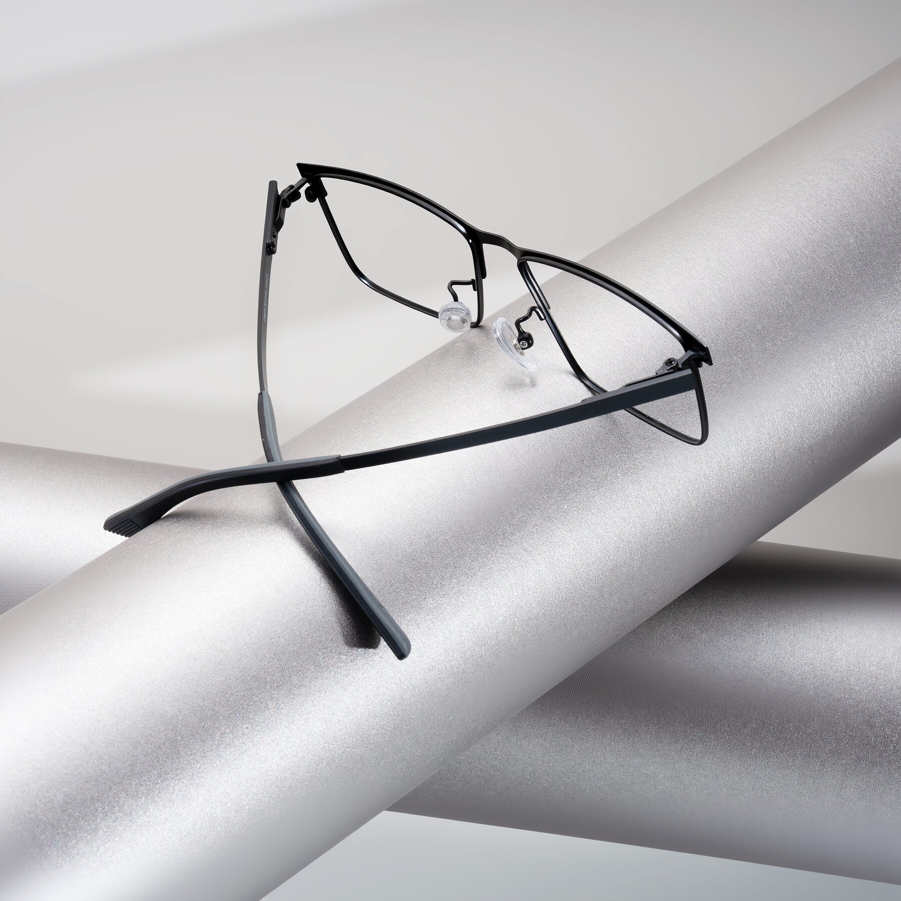 Men's lifestyle photography #2 of Leeth in Black with Clear Eyeglass Lenses
