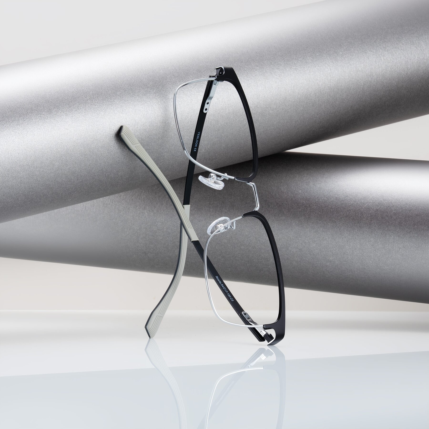 Men's lifestyle photography #1 of Rosita in Black/Silver with Clear Eyeglass Lenses
