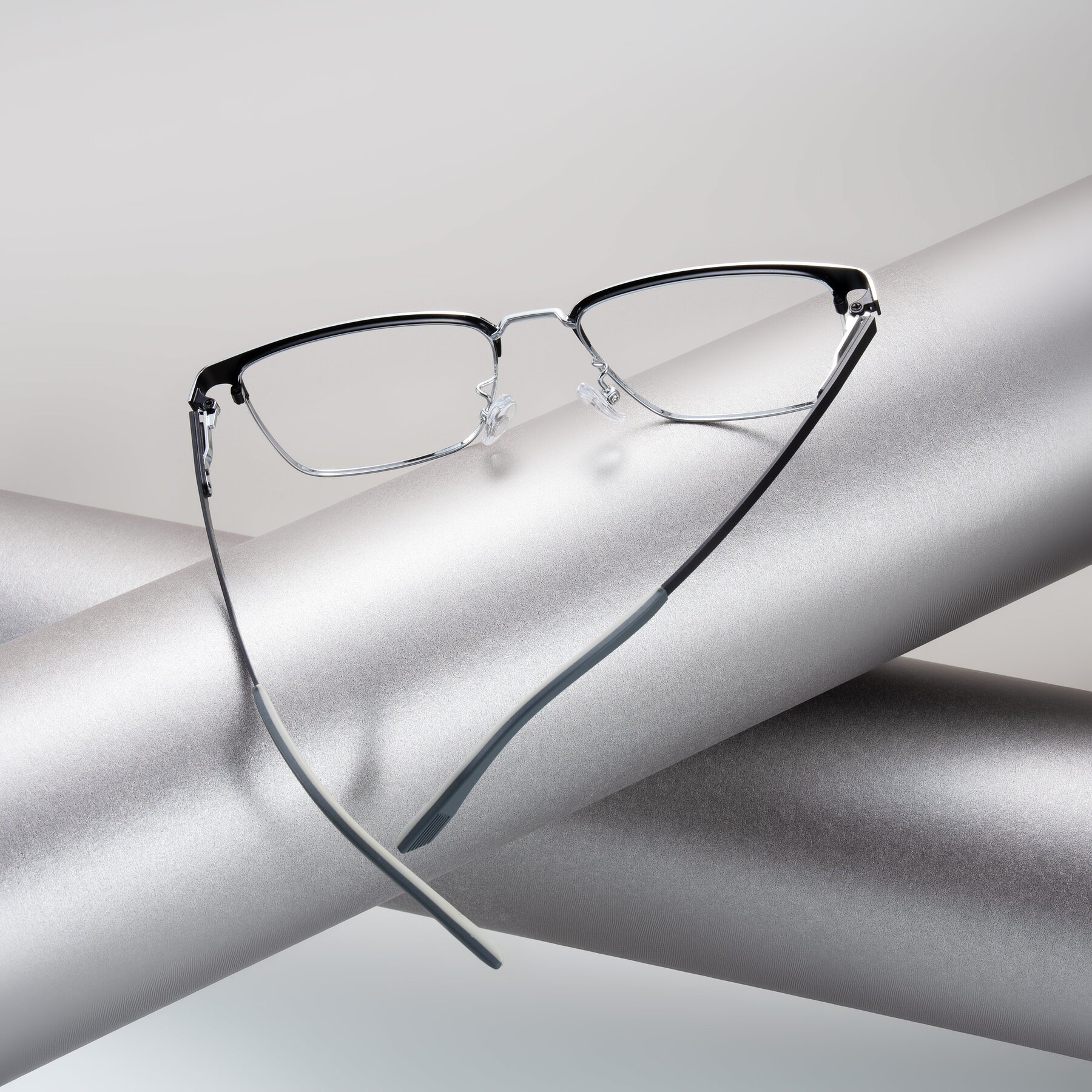 Men's lifestyle photography #2 of Rosita in Black/Silver with Clear Eyeglass Lenses