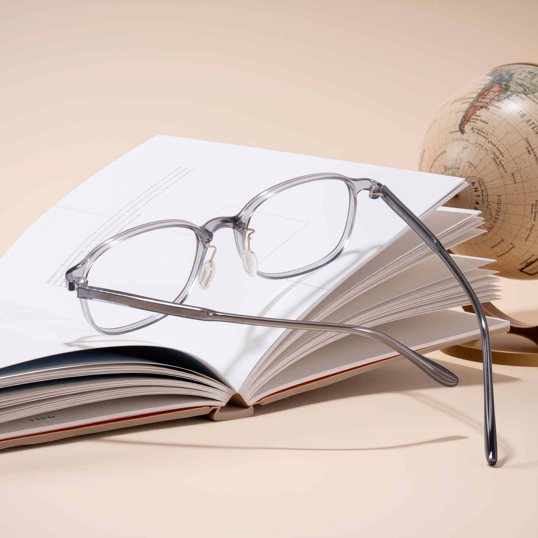 Lifestyle photography #1 of Sogge in Transparent Grayish Blue with Clear Eyeglass Lenses