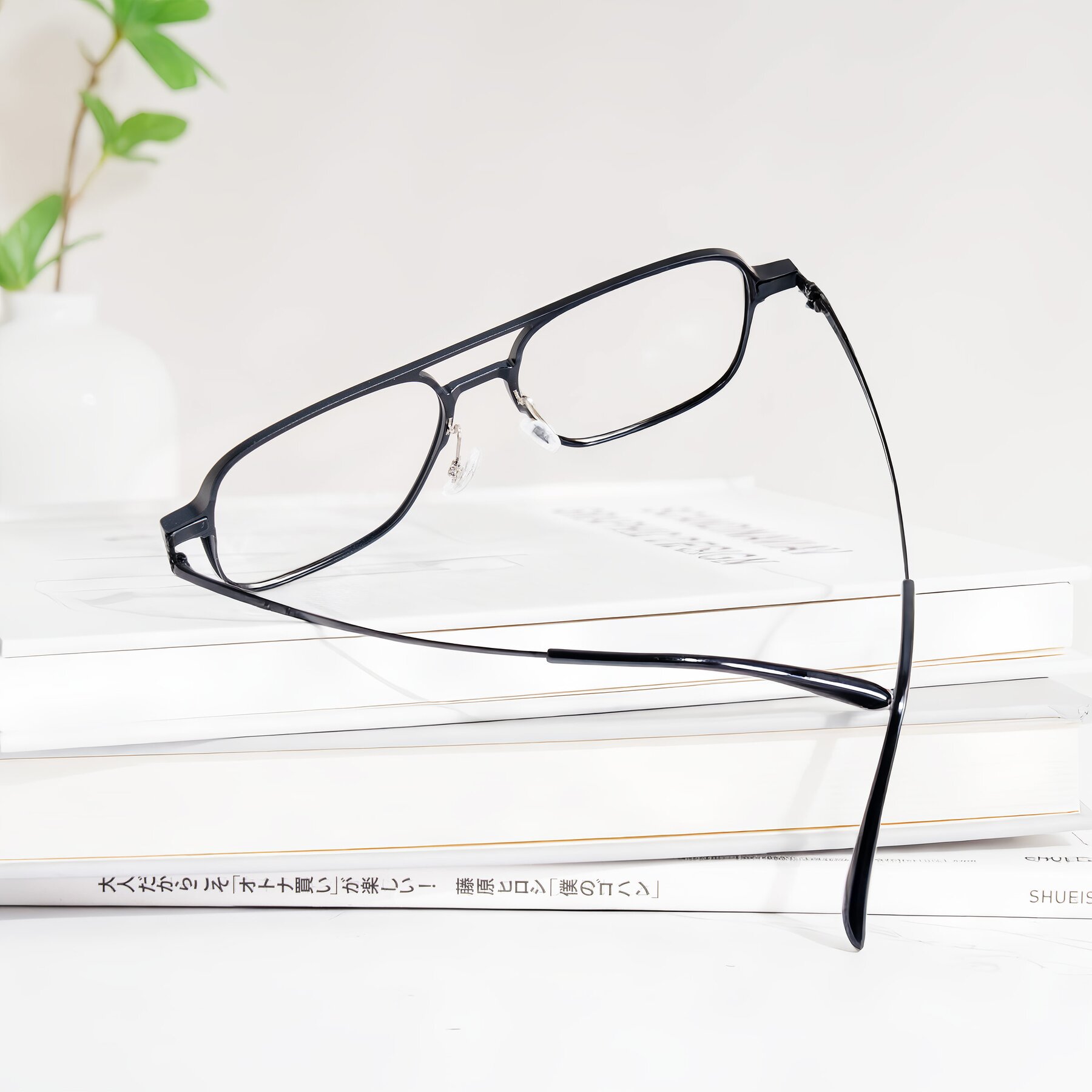 Lifestyle photography #2 of Sanya in Matte Black with Clear Blue Light Blocking Lenses