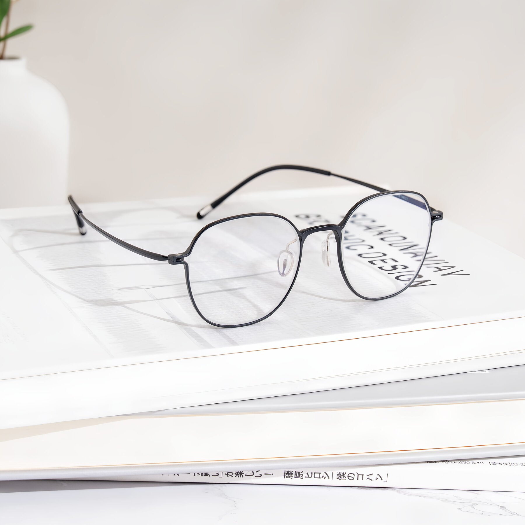 Lifestyle photography #1 of Lytle in Matte Black with Clear Eyeglass Lenses